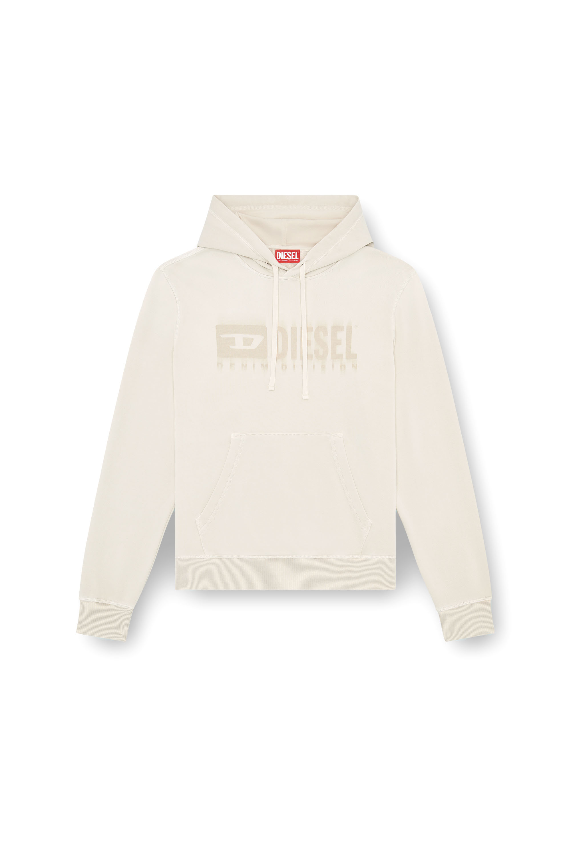 Diesel - S-GINN-HOOD-K44, Man's Faded hoodie with Denim Division logo in Beige - 4