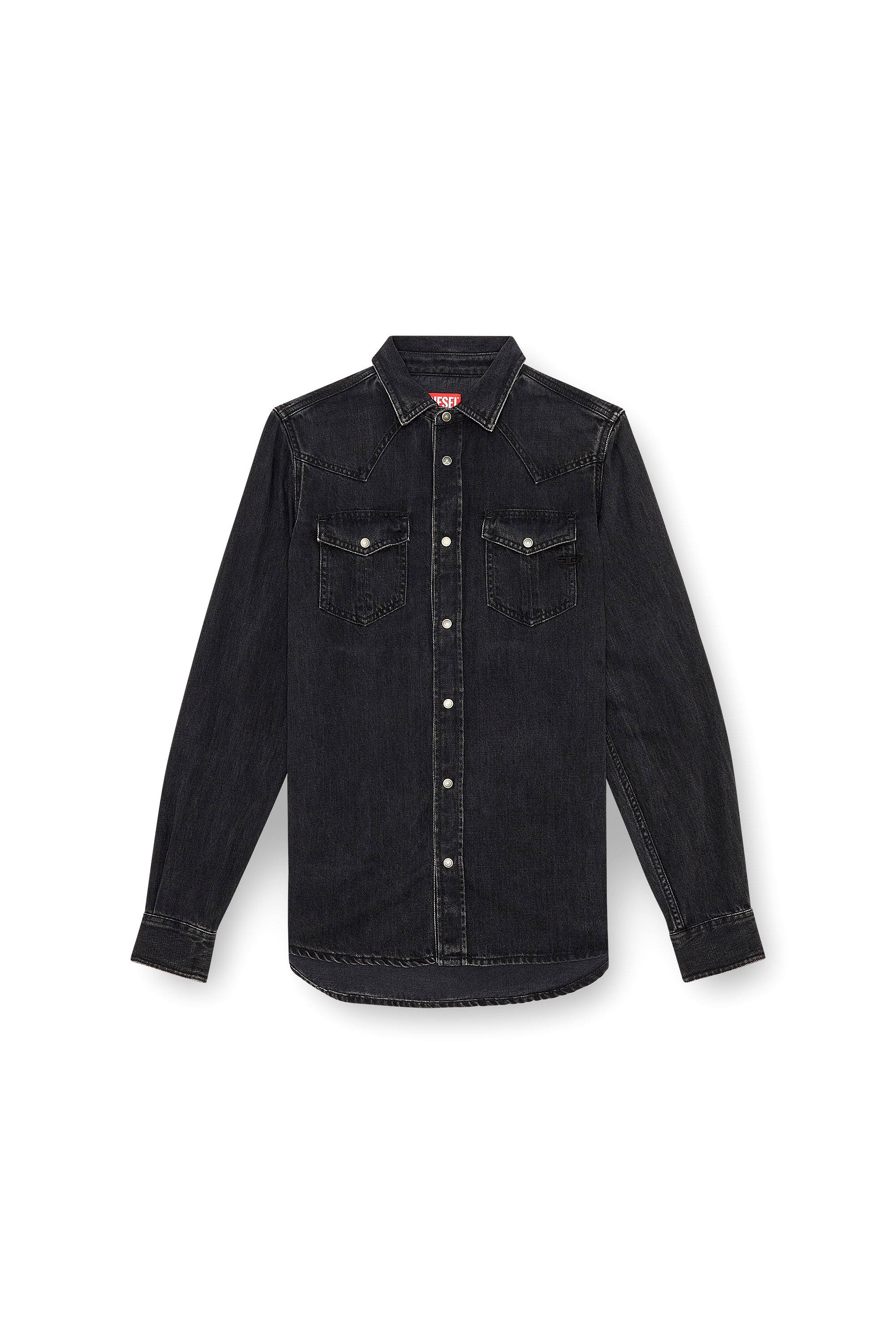 Diesel - D-VEGA, Man's Overshirt in Tencel denim in Black - 5