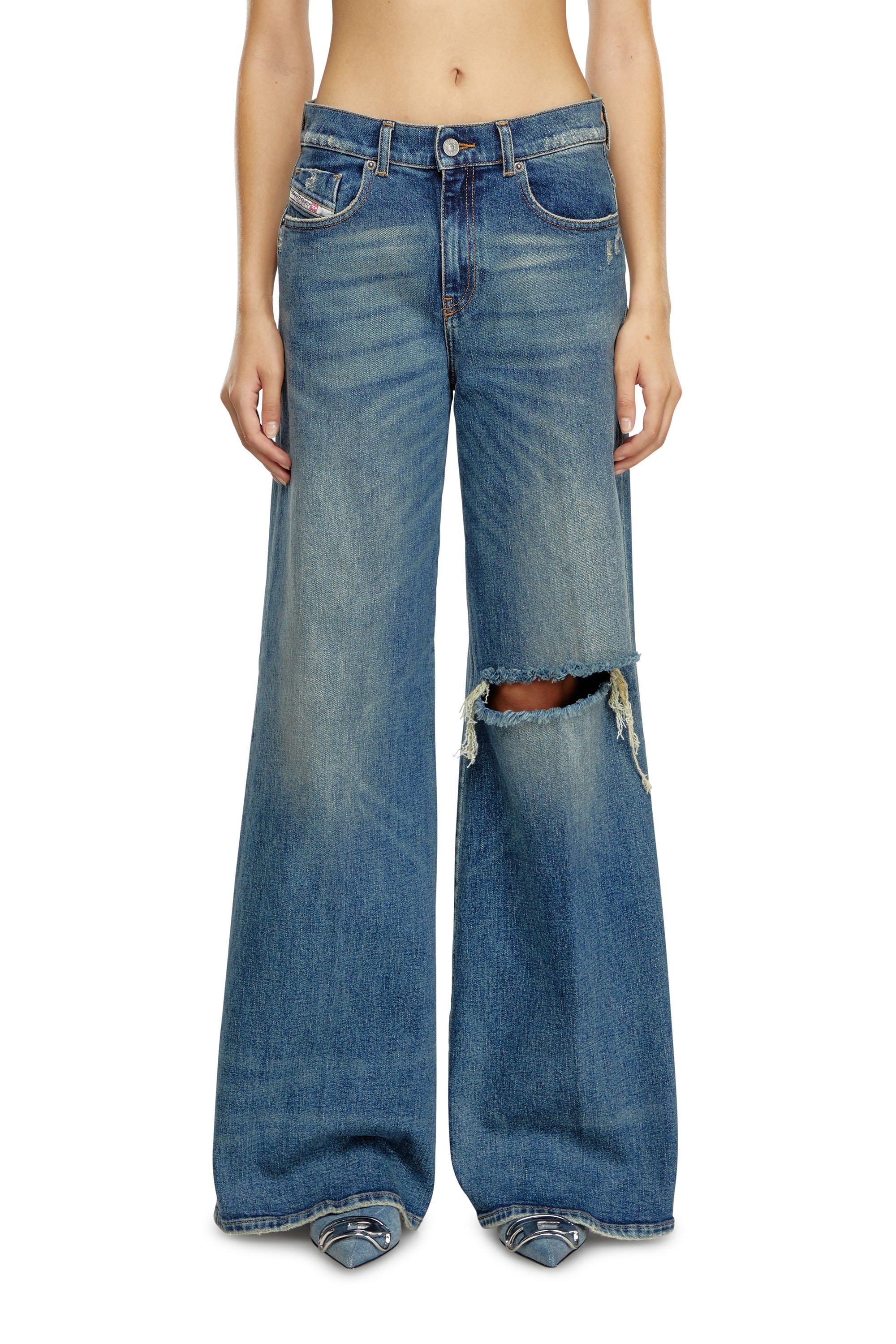 Diesel - Flare Jeans 1978 D-Akemi 007M5 Mujer, Azul medio - 2