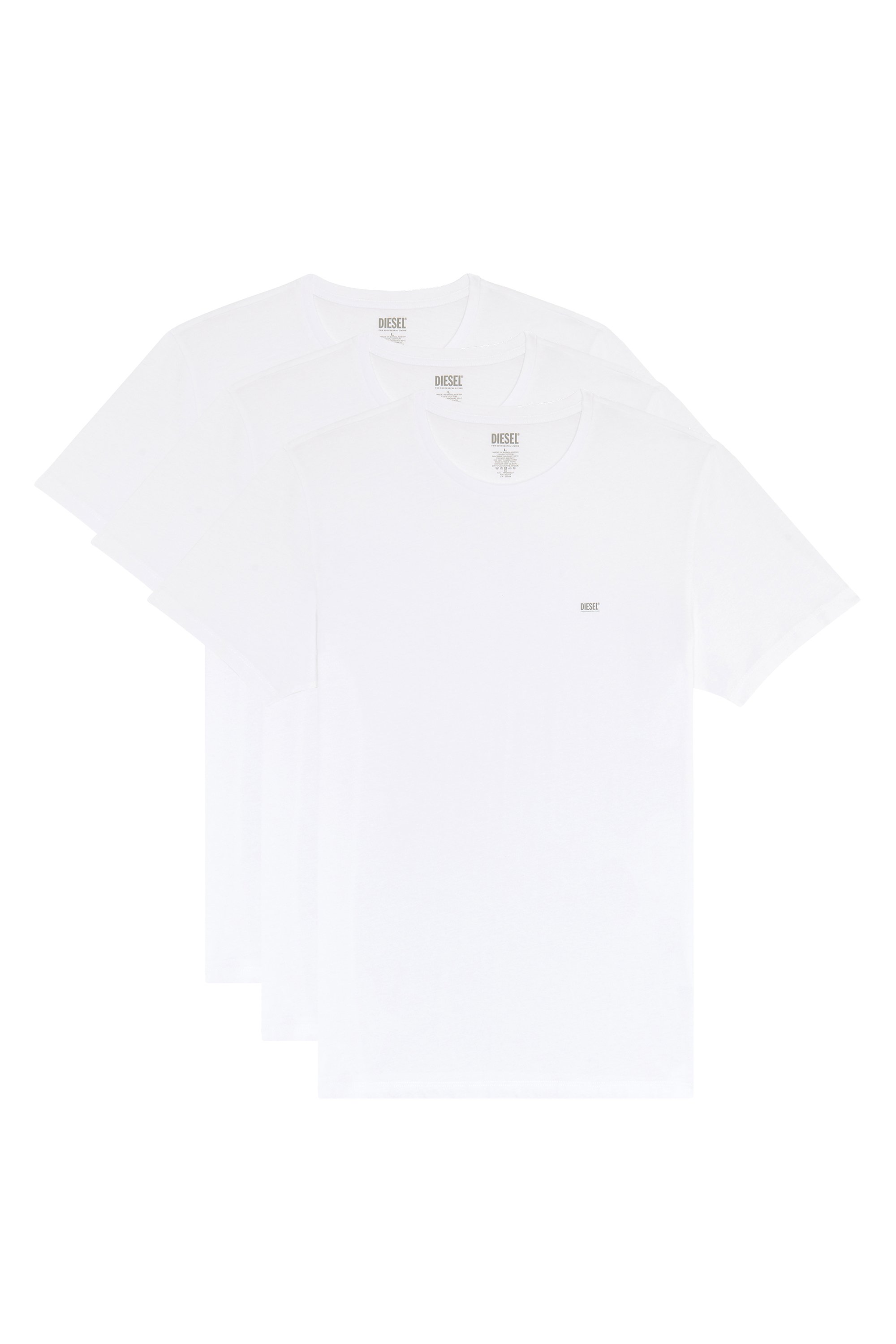 Diesel - UMTEE-JAKETHREEPACK, Man's Three-pack crew-neck T-shirts in White - 1