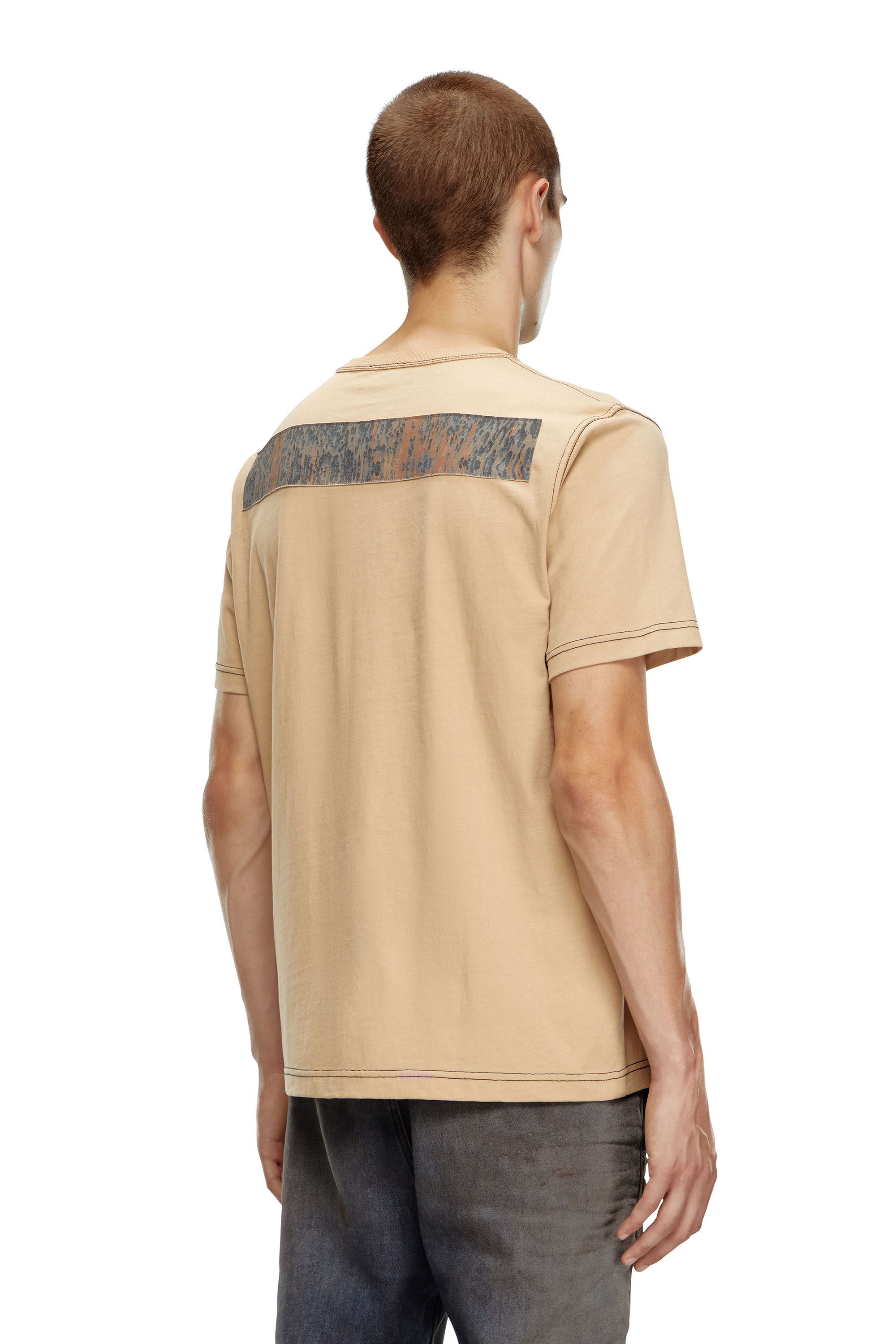 Diesel - T-ADJUST-Q1, Man's T-shirt with graphic patches in Light Brown - 2