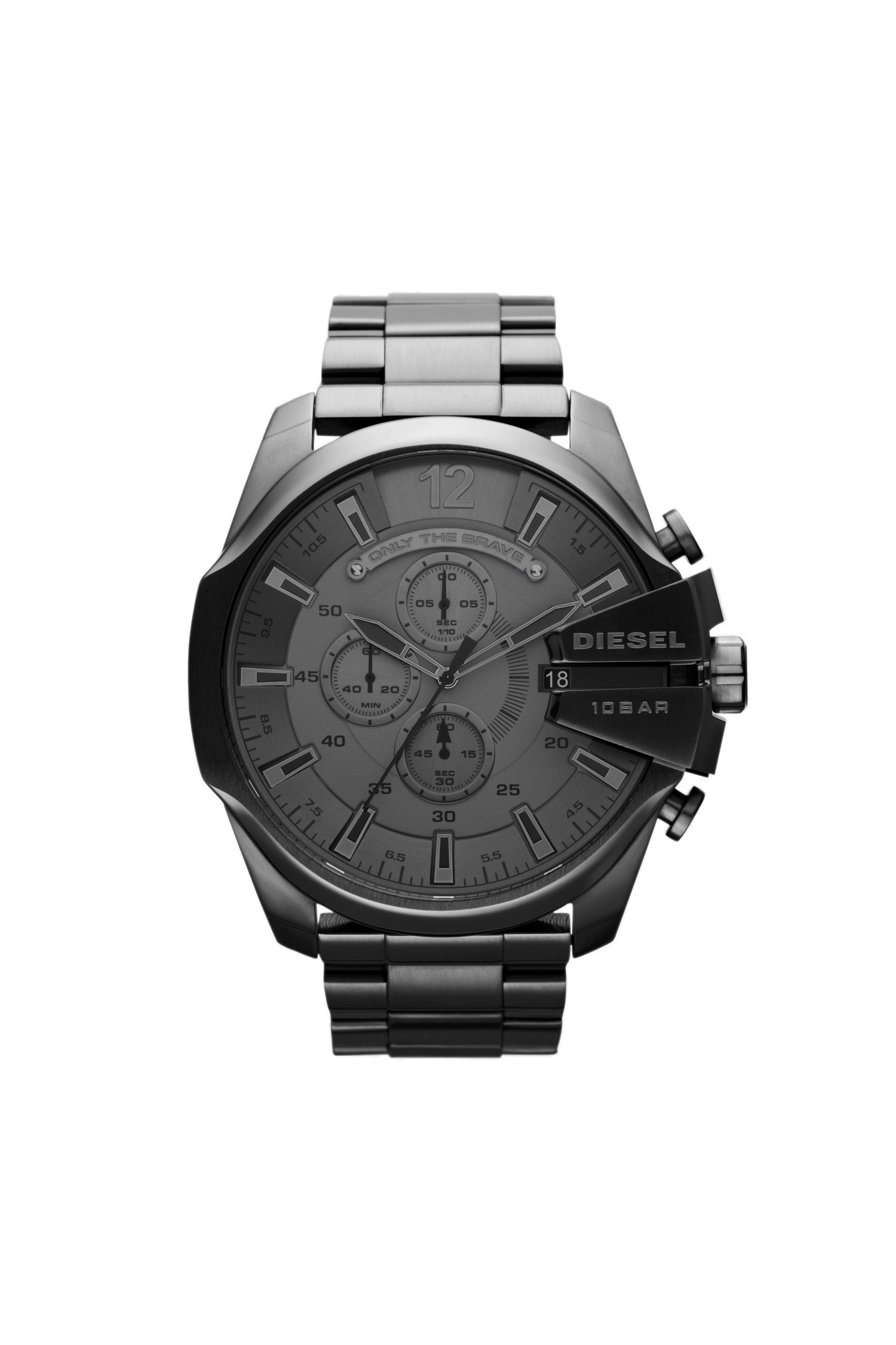 Diesel - DZ4282, Man's Mega Chief watch with black plating in Metal Grey - 1