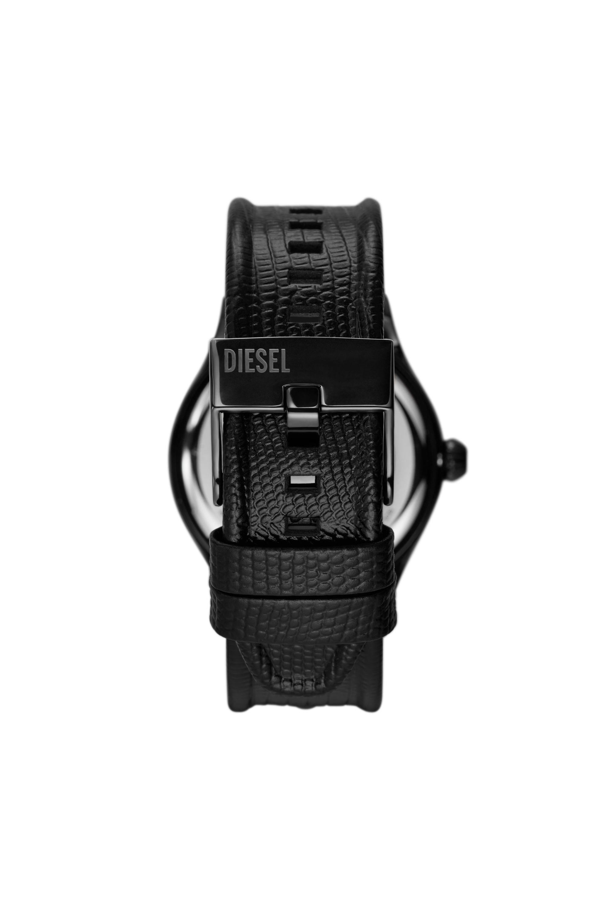 Diesel - DZ2193, Man's Vert three-hand date black leather watch in Black - 2