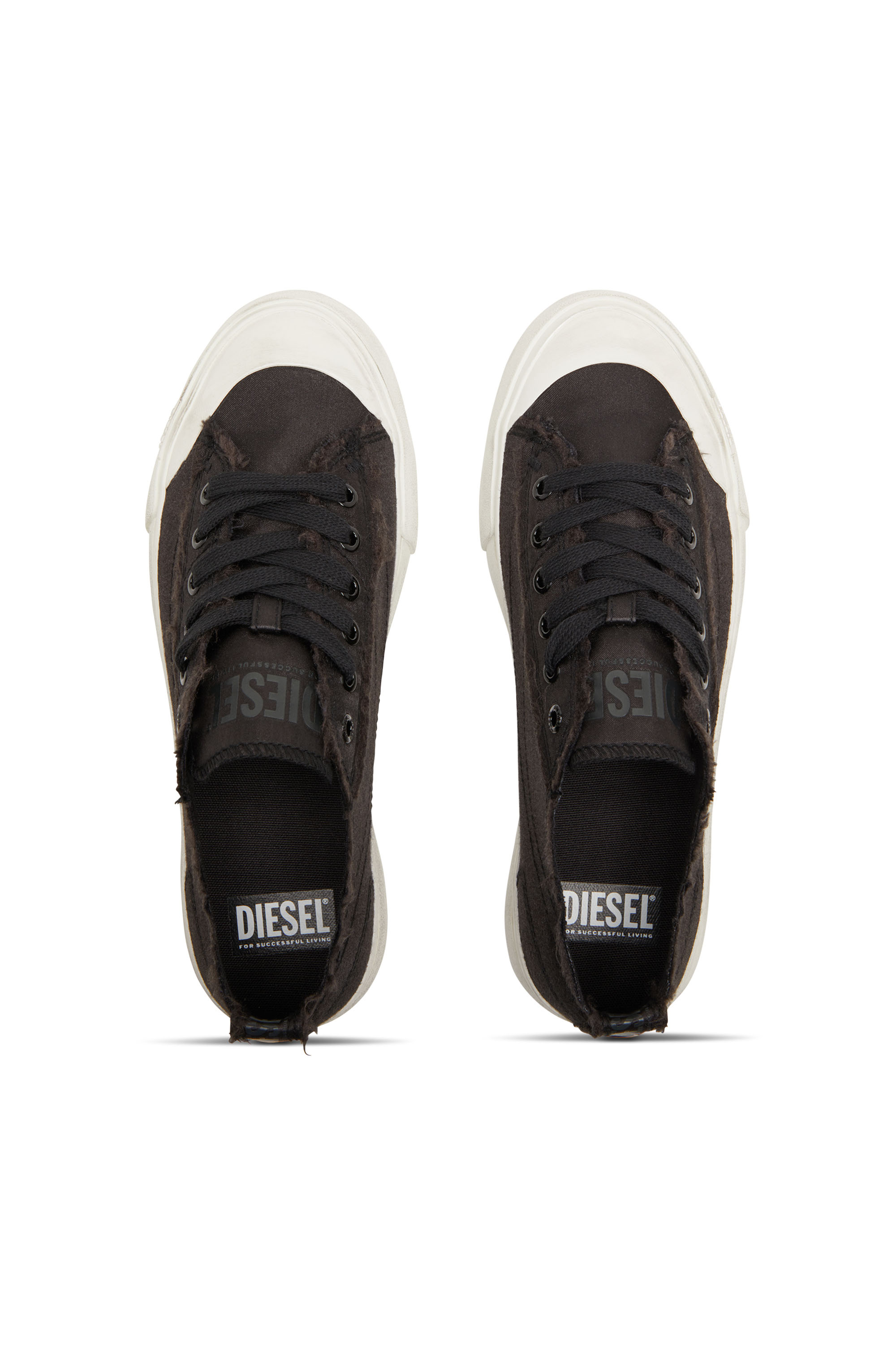 Diesel - S-ATHOS LOW W, S-Athos Low-Deportivas de satén desgastado Mujer in Negro - 5