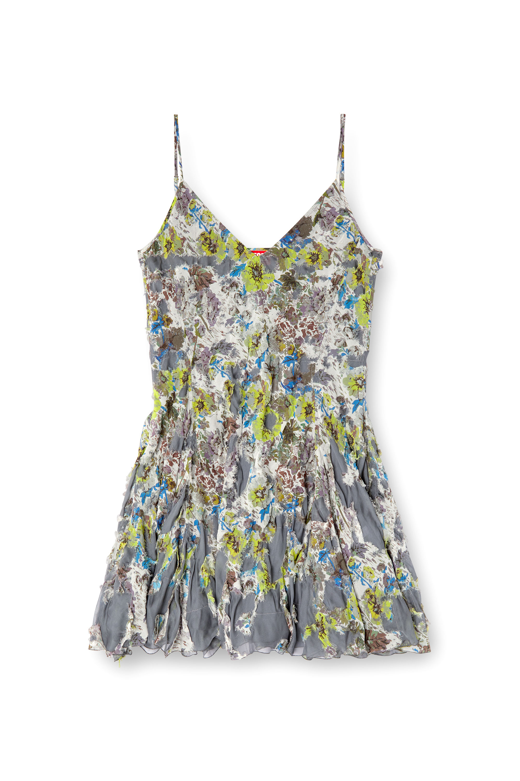 Diesel - D-JENY, Vestido de tirantes con técnica de burn-out de viscosa floral Mujer in Gris - 6