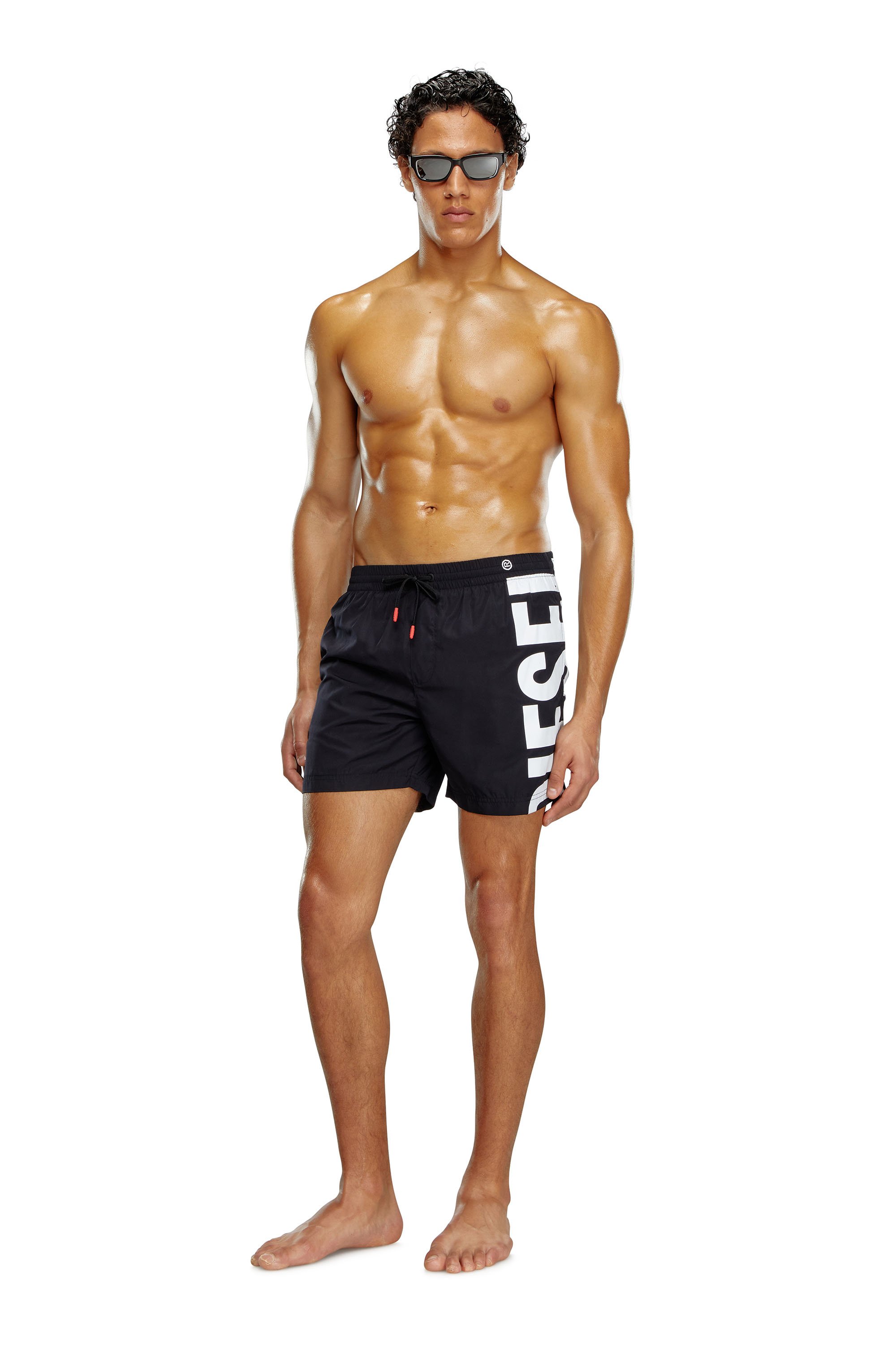 Diesel - BMBX-RIO-41, Boardshorts con estampado del logotipo en el lateral Hombre in Negro - 1