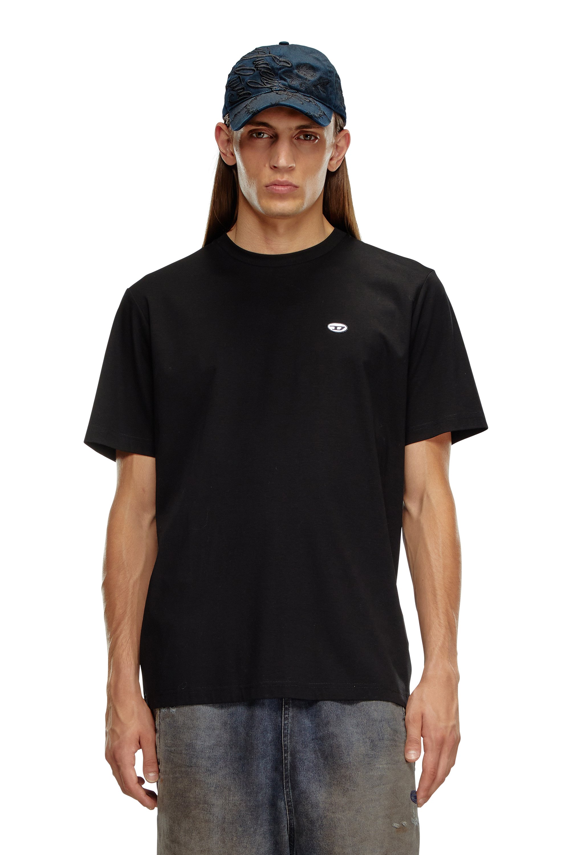 Diesel - T-JUST-DOVAL-PJ, Camiseta con parche oval D Hombre in Negro - 1