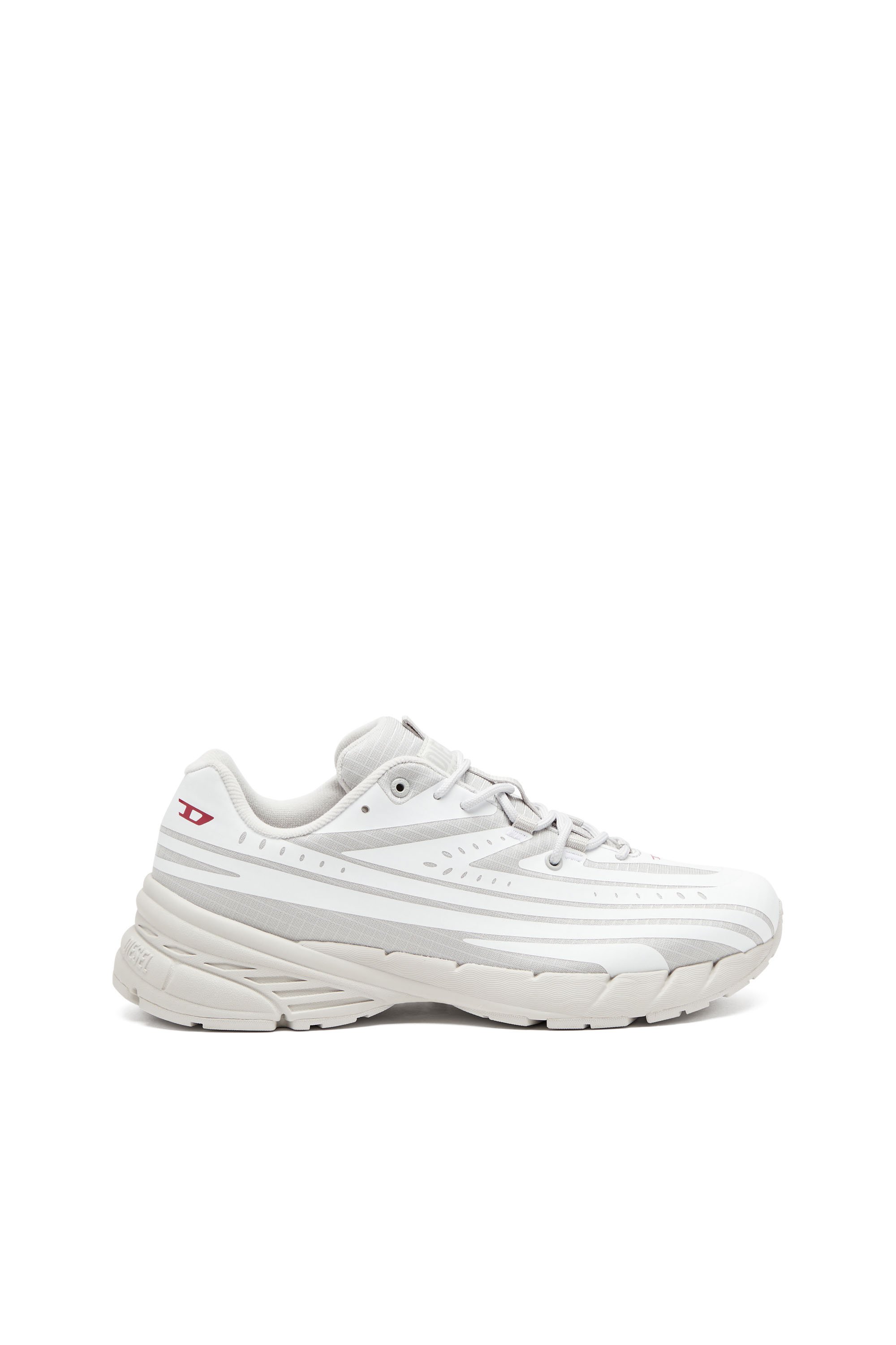 Diesel - D-AIRSPEED LOW W, Woman's D-Airspeed Low-Striped sneakers in coated ripstop in White/Grey - 1