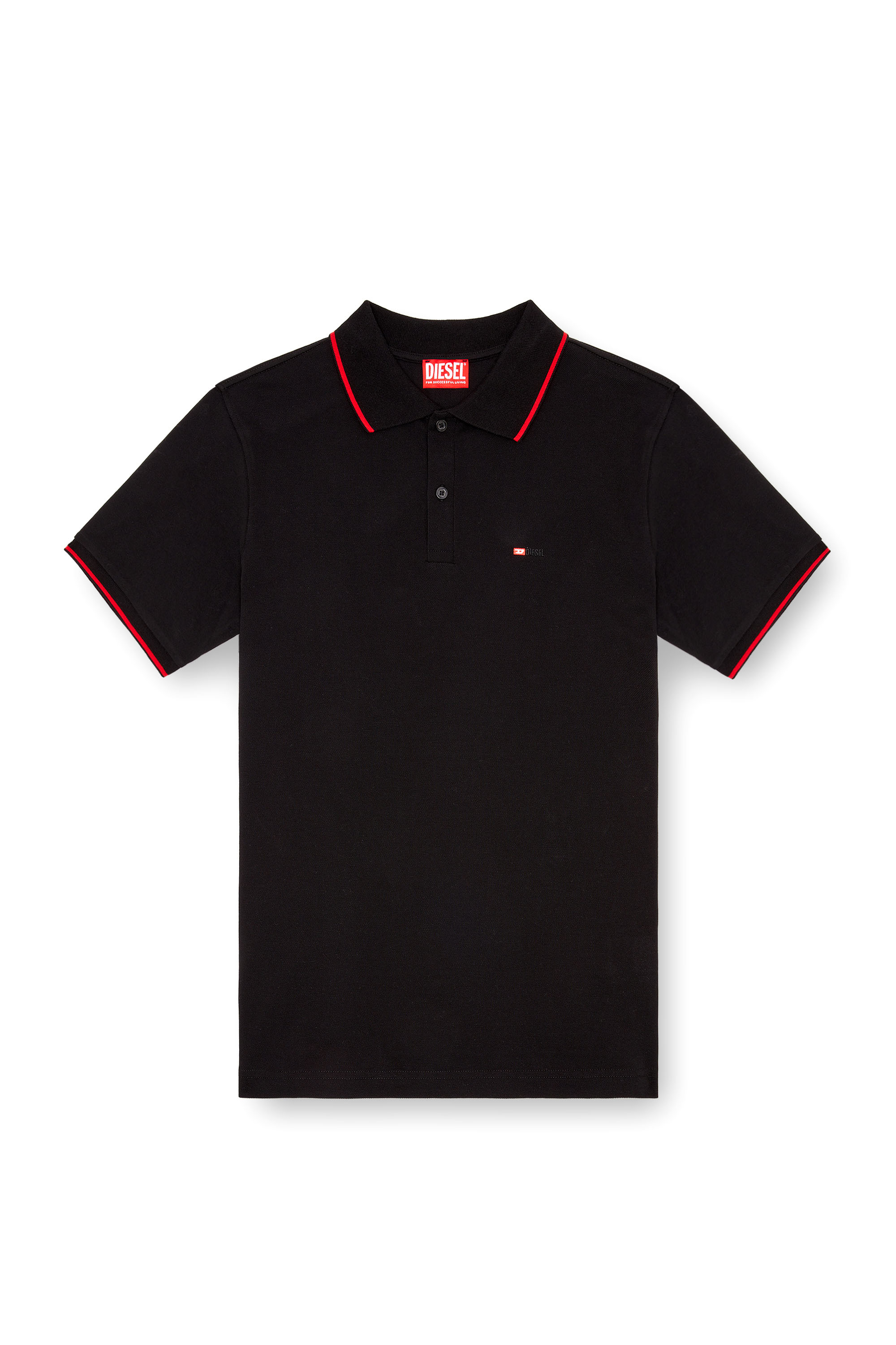 Diesel - T-FERRY-MICRODIV, Camisa polo con pequeño bordado Diesel Hombre in Negro - 4