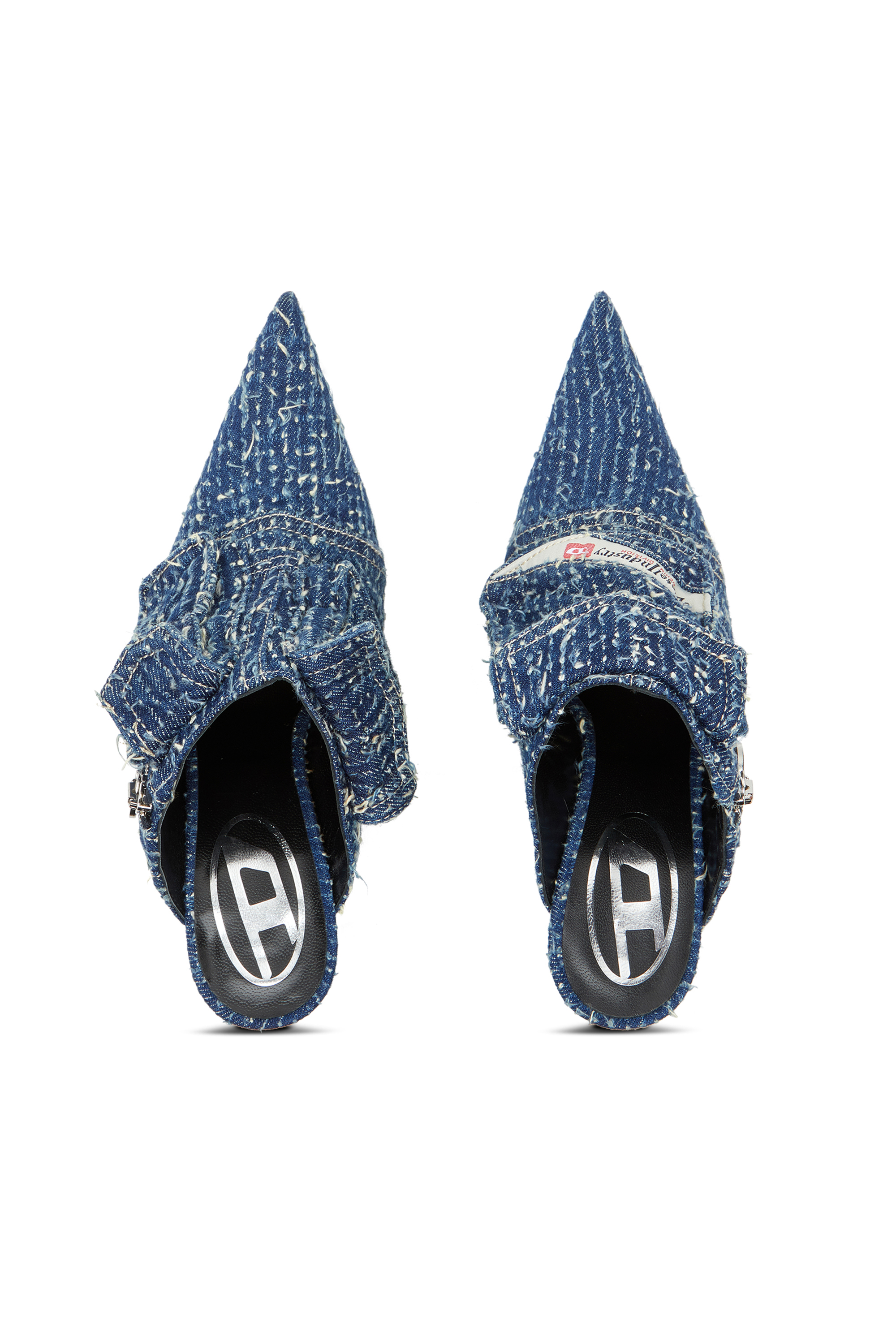 Diesel - D-VENUS POCKET ML, D-Venus-Zapatos sin talón y con tacón de denim bouclé Mujer in Azul marino - 4