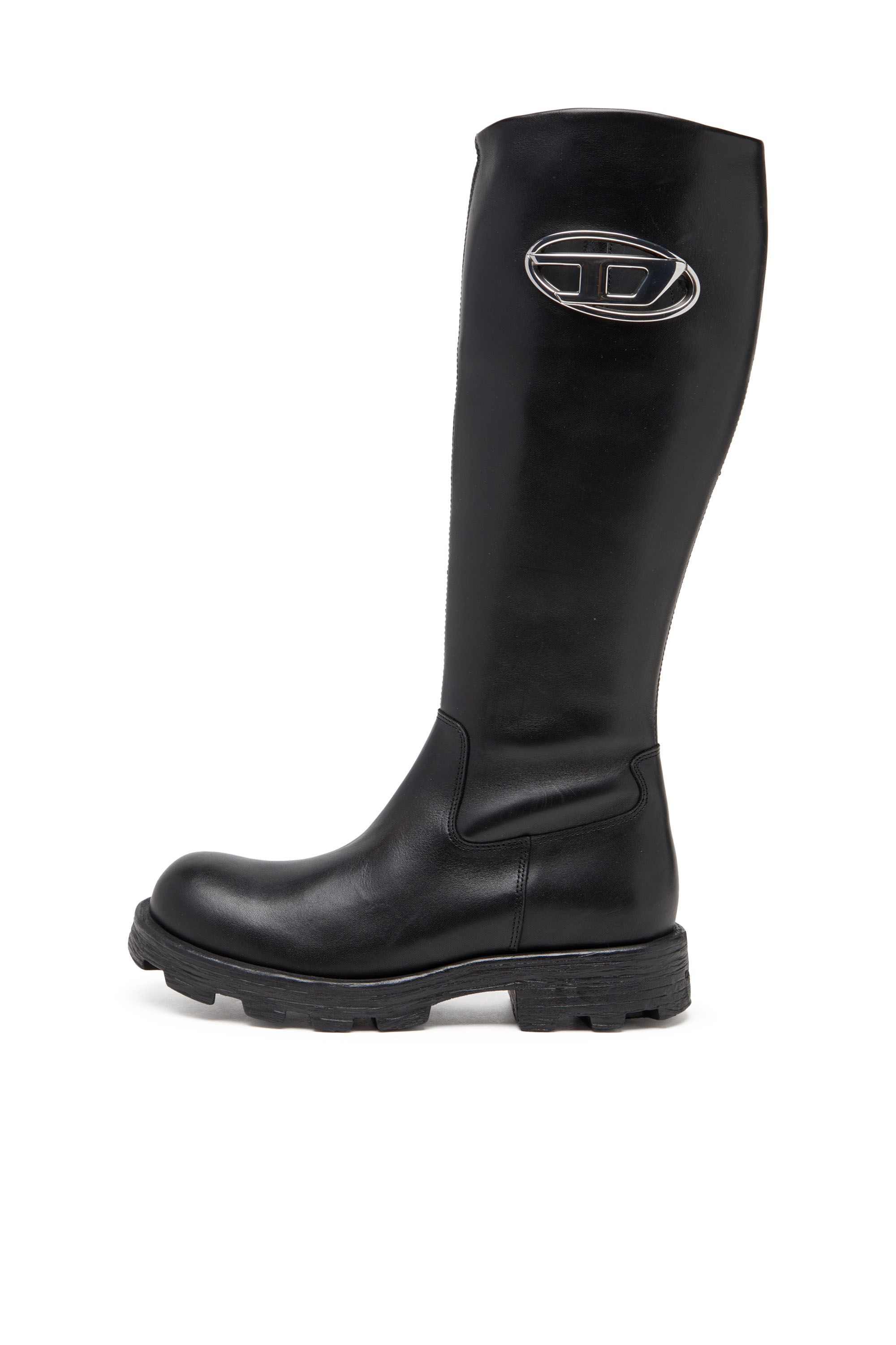 Diesel - D-HAMMER HB D W, D-Hammer-Botas hasta la rodilla de cuero Mujer in Negro - 7