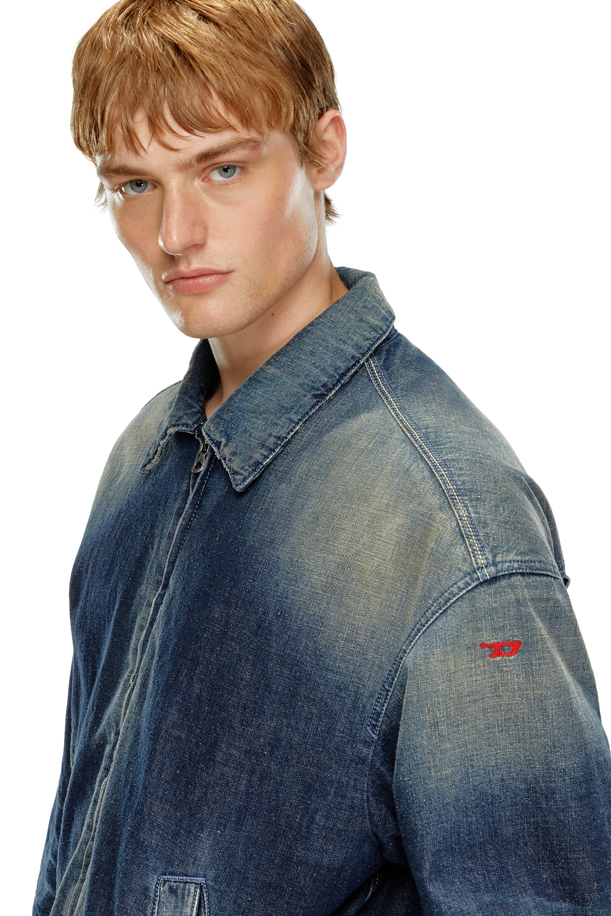 Diesel - D-STACK, Chaqueta acolchada en denim de estilo utility Hombre in Azul marino - 4