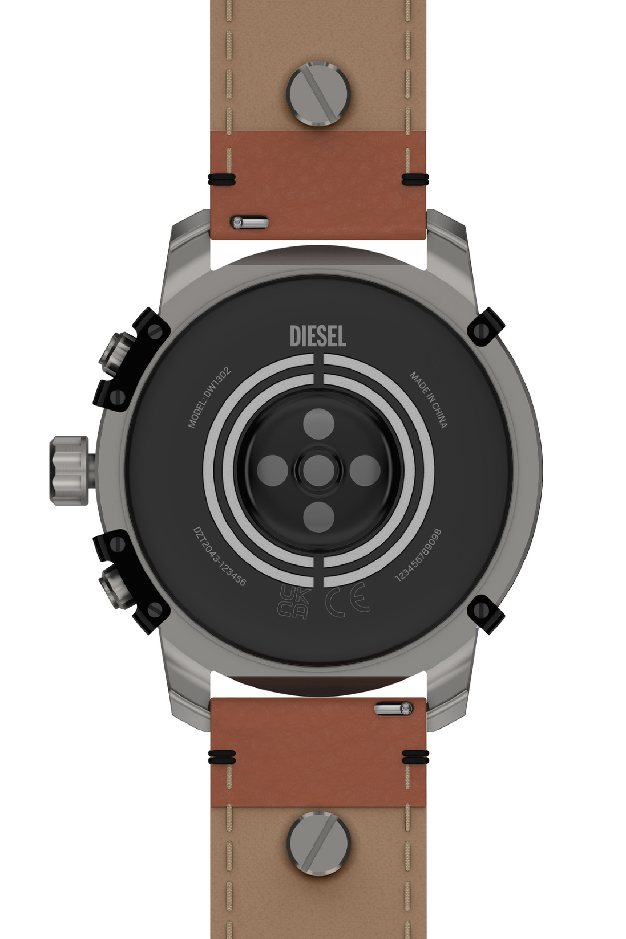 Diesel - DZT2043V, Man's Griffed leather smartwatch in Brown - 4