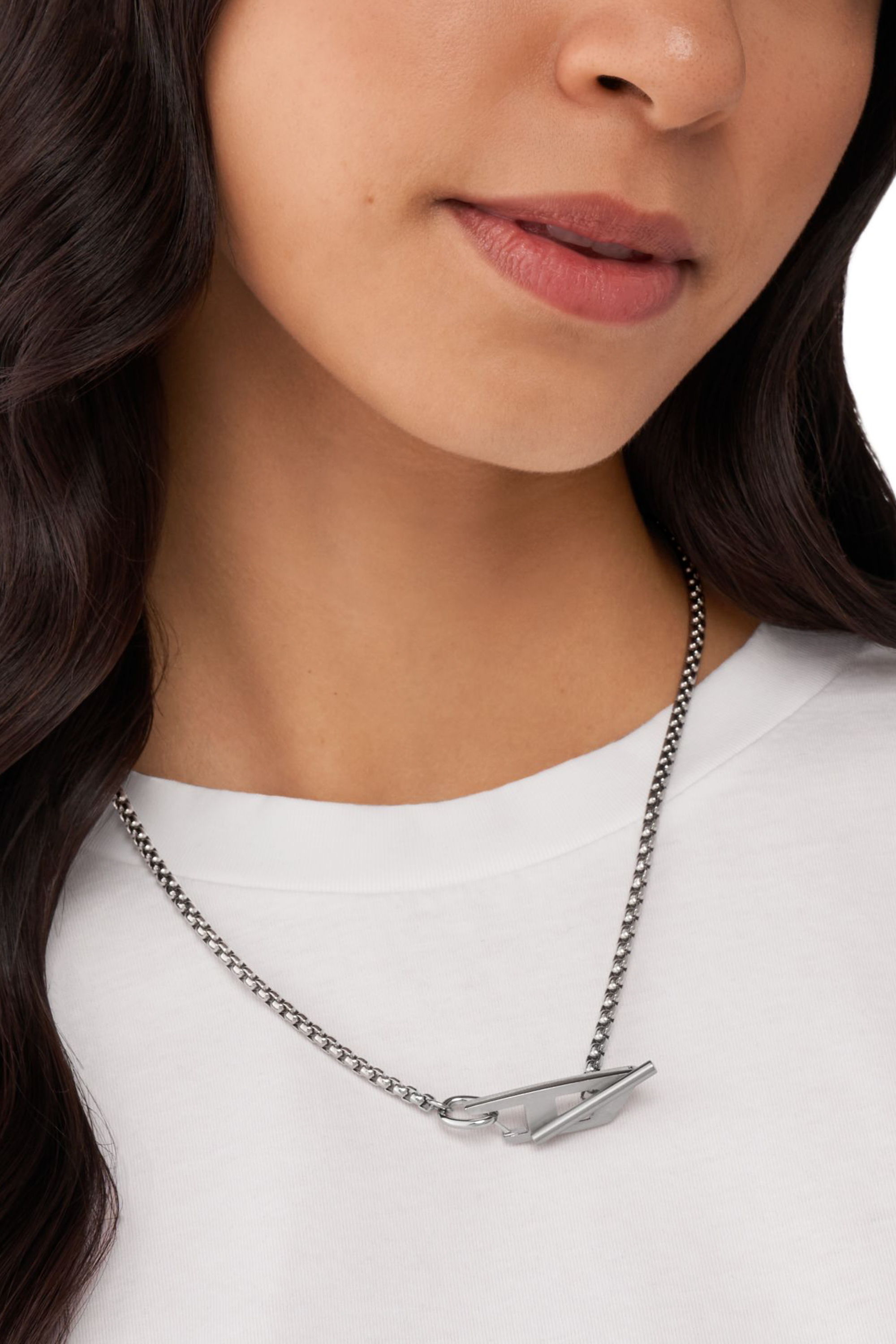 Diesel - DX1477, Unisex's Stainless steel chain necklace in Silver - 4