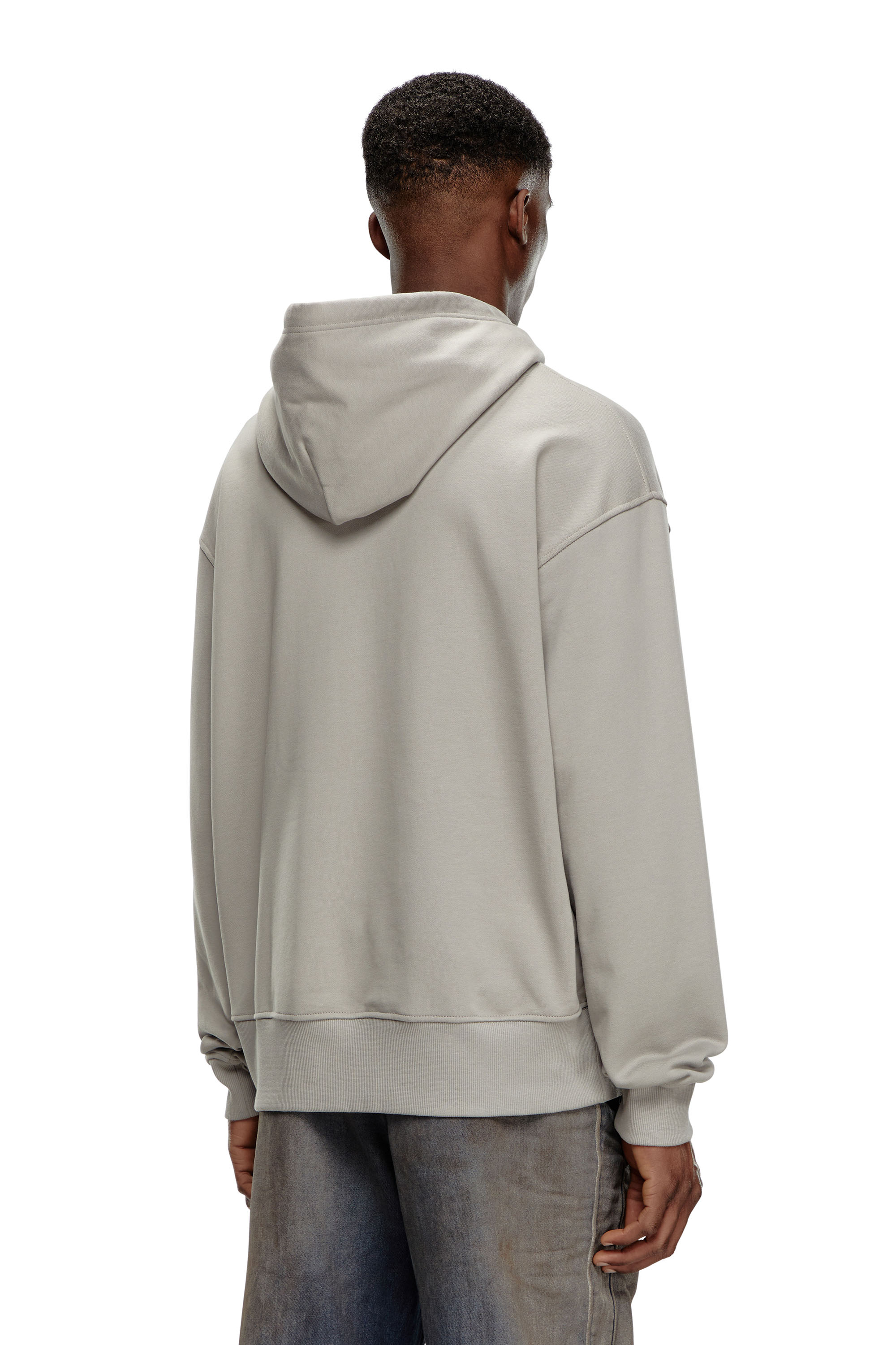 Diesel - S-MACS-HOOD-OD, Man's Oversized hoodie with metallic logo in Grey - 3