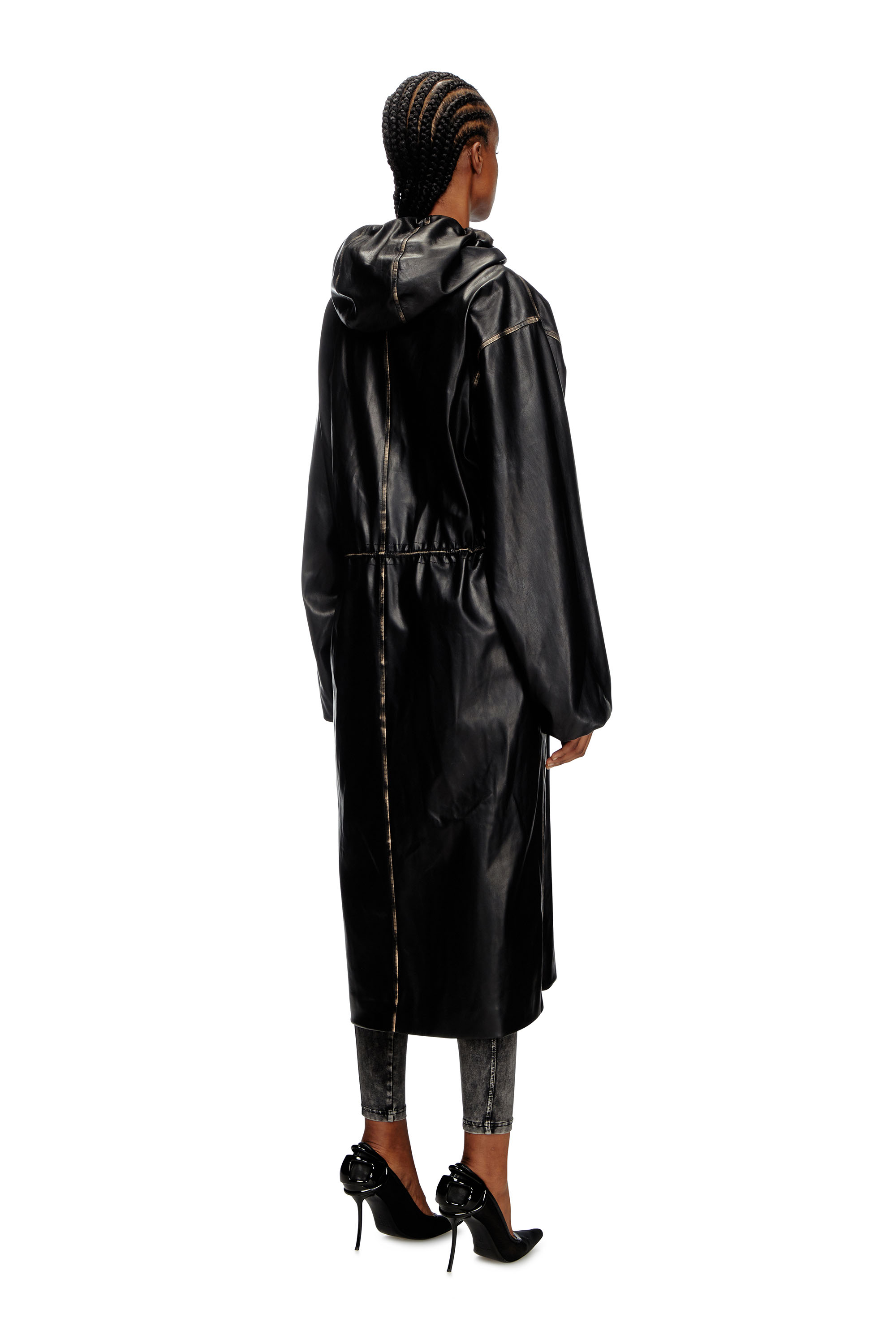 Diesel - G-LARY, Unisex's Distressed utilitarian hooded coat in Black - 2