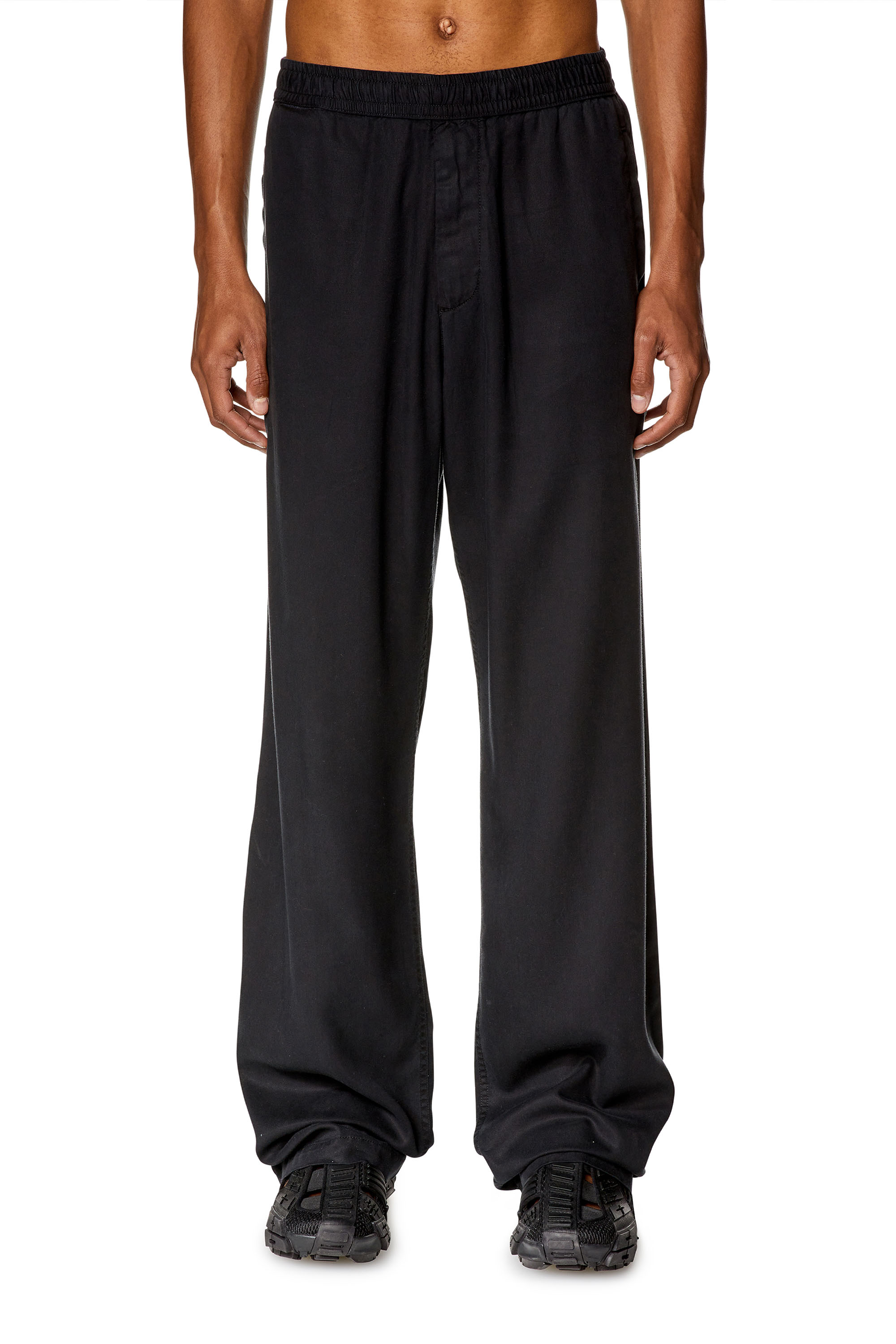 Diesel - P-GOLD-SPORT, Man's Fluid pants in twill in Black - 1