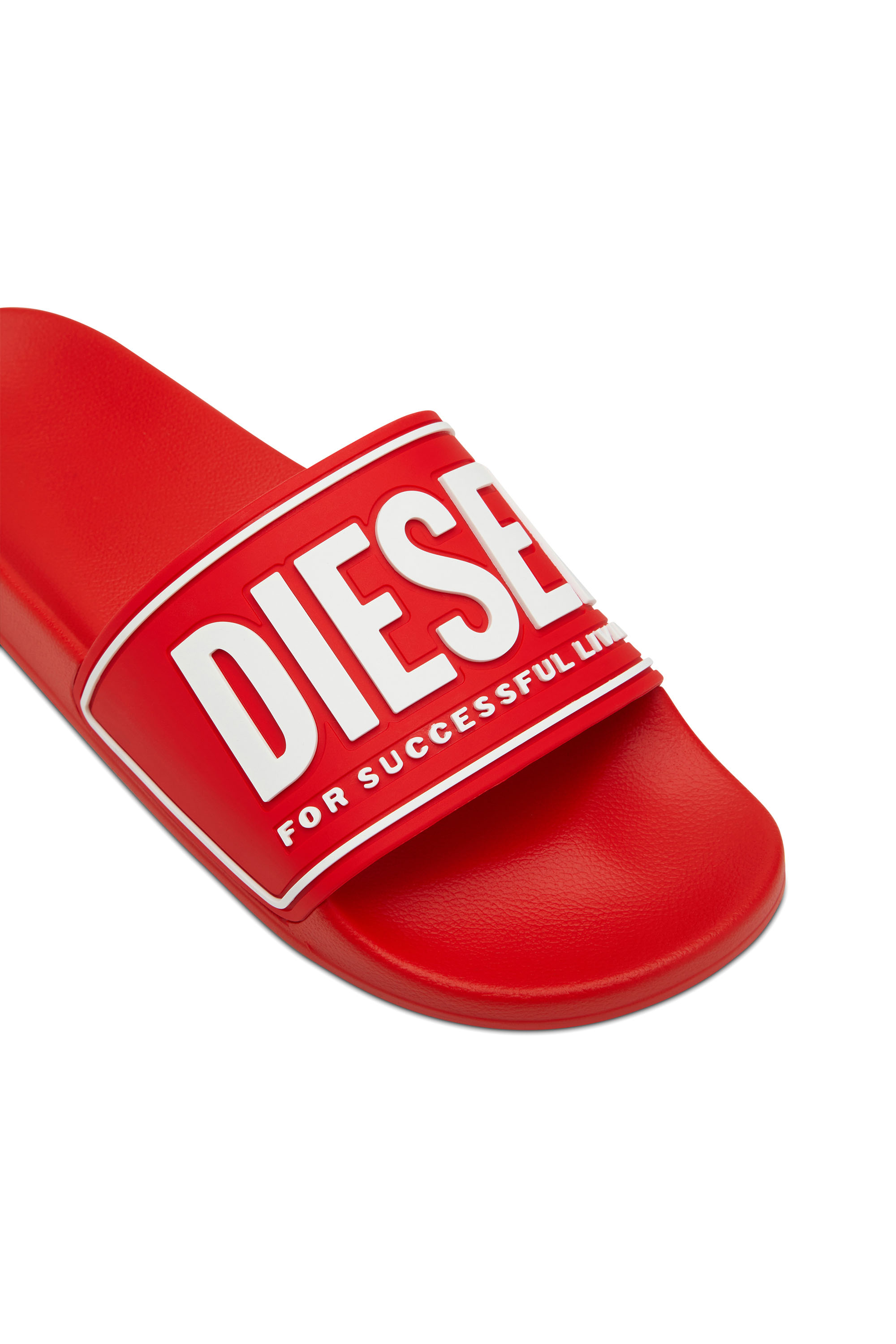 Diesel - SA-MAYEMI CC, Man's Sa-Mayemi-Pool slides with 3D logo in Red - 6