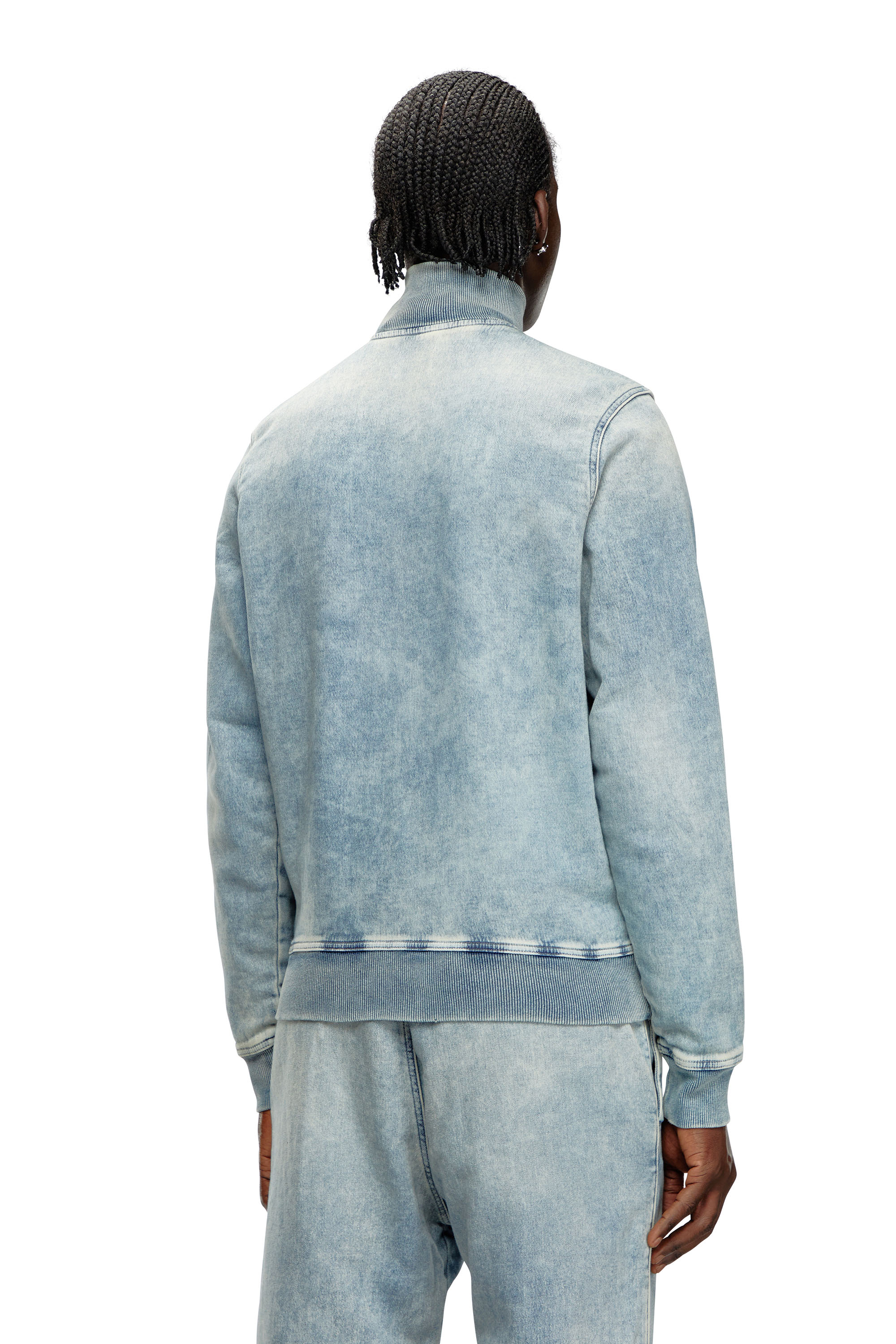 Diesel - D-BUZEE TRACK, Unisex's Zip-up sweater in Track Denim in Light Blue - 2