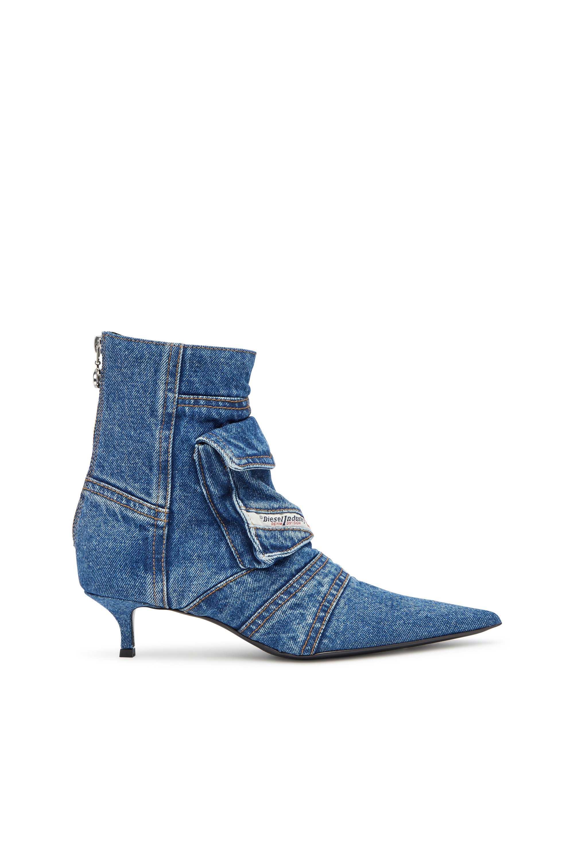 Diesel - D-VENUS POCKET LB, D-Venus-Botines cargo en denim lavado Mujer in Azul marino - 1