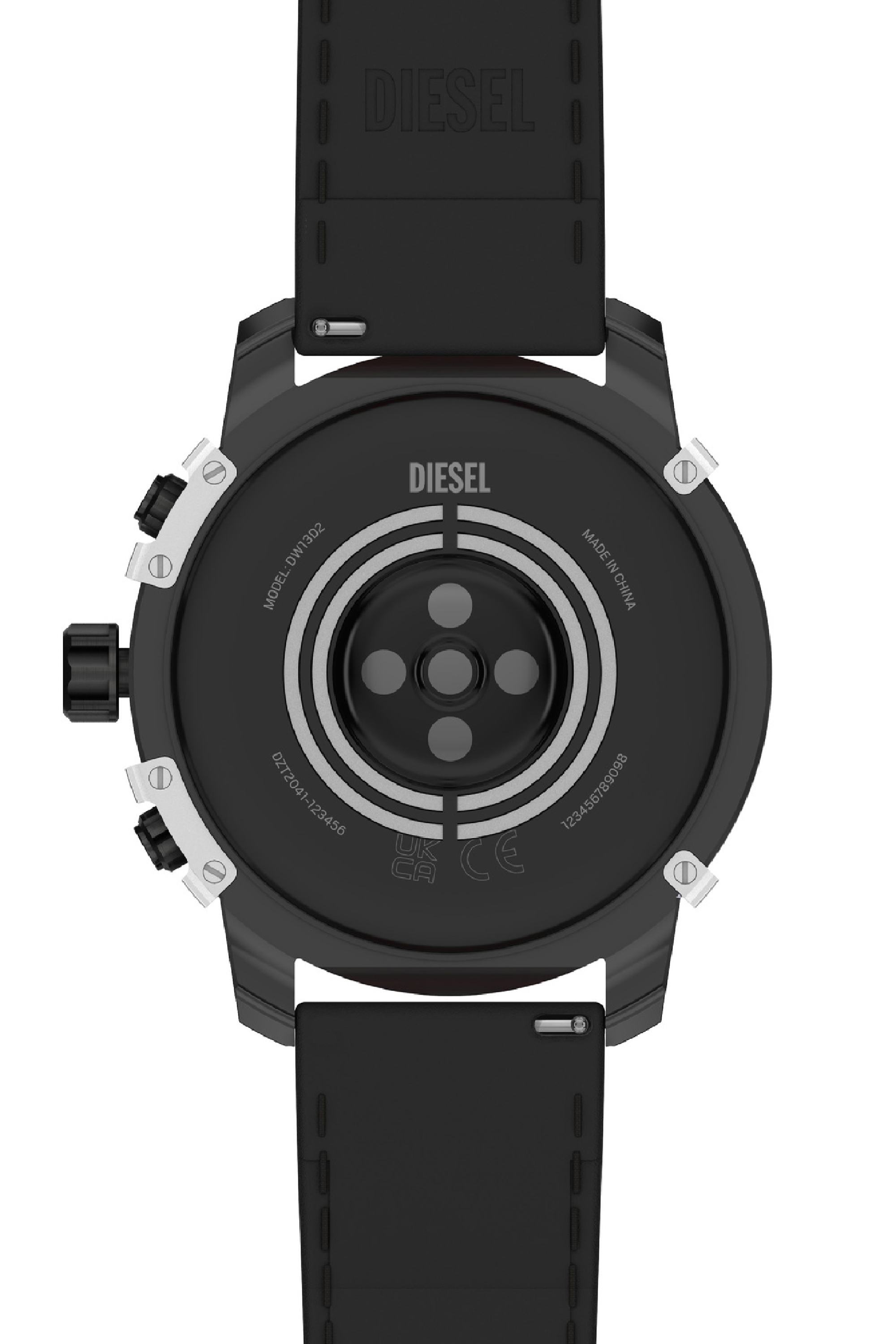 Diesel - DZT2041V, Man's Griffed nylon and silicone smartwatch in Black/Red - 4