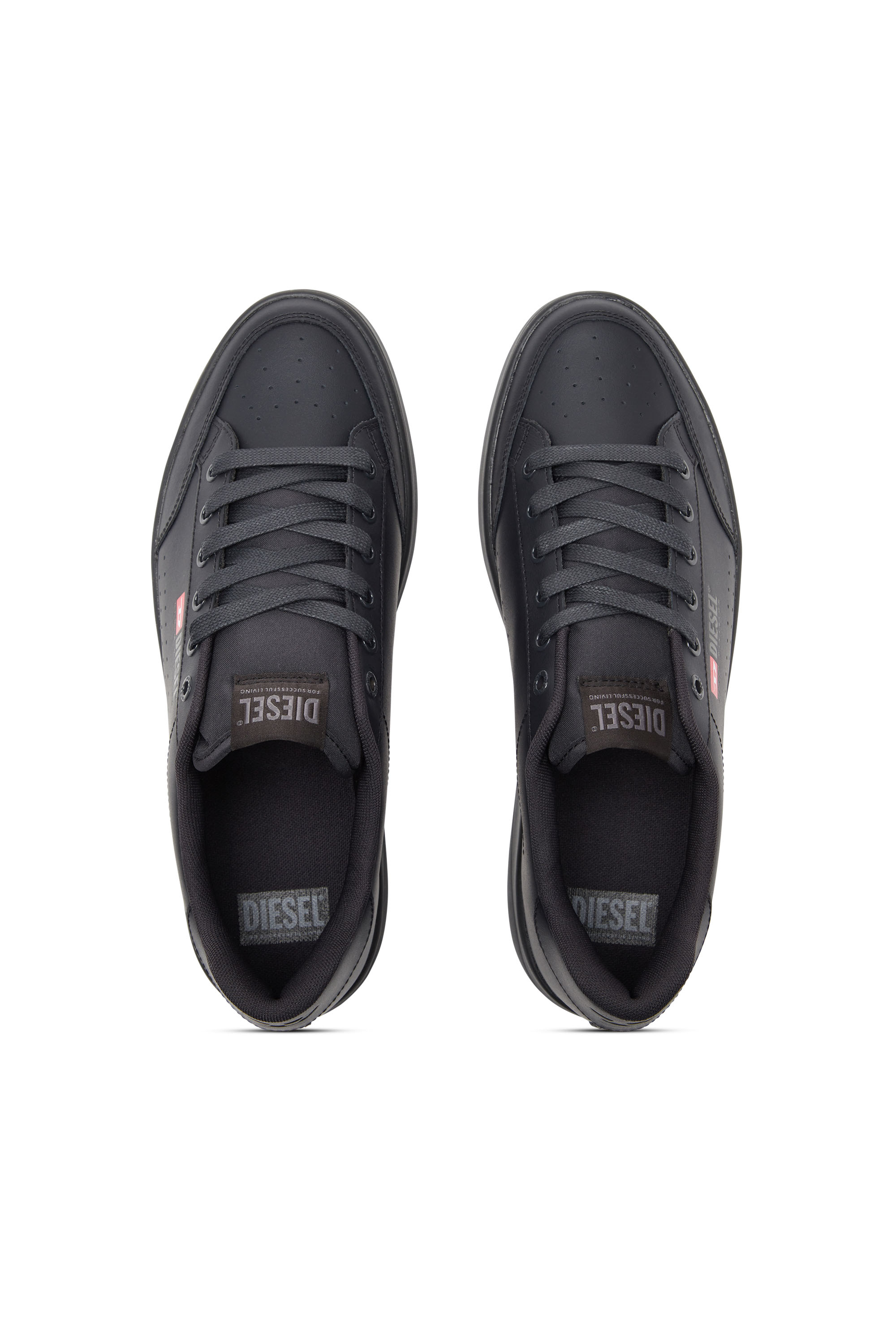 Diesel - S-ATHENE VTG, S-Athene-Deportivas bajas de cuero y nailon Hombre in Negro - 5