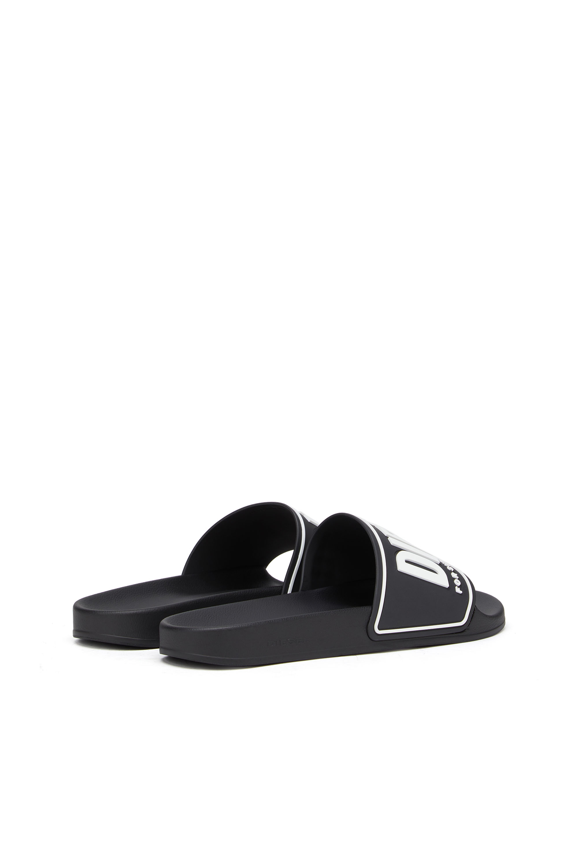 Diesel - SA-MAYEMI CC, Man's Sa-Mayemi-Pool slides with 3D logo in Black/White - 3