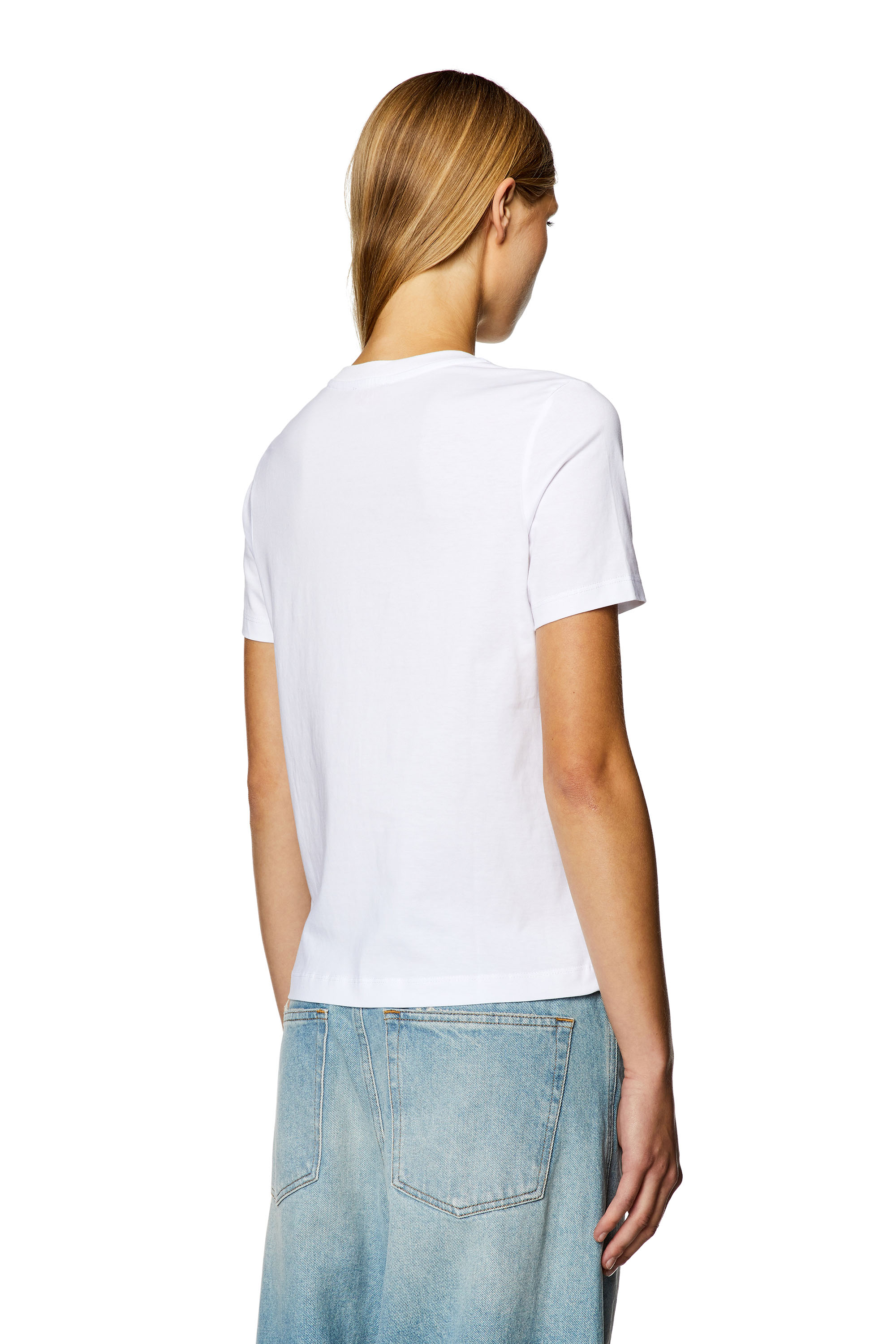 Diesel - T-REG-D, Woman's T-shirt with mini logo patch in White - 3