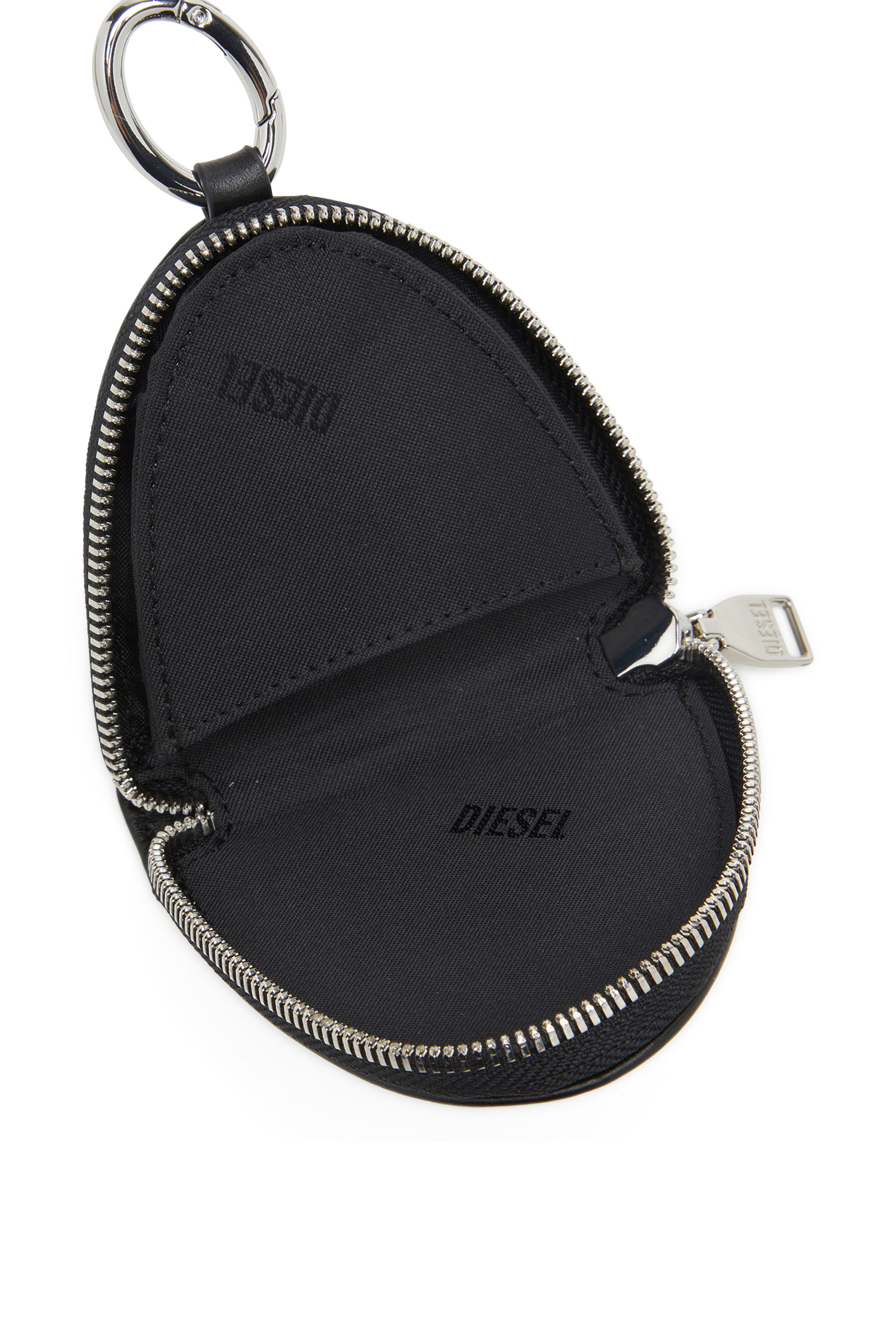 Diesel - 1DR-FOLD COIN PURSE ZIP, Woman's Leather coin purse with embossed logo in Black - 3