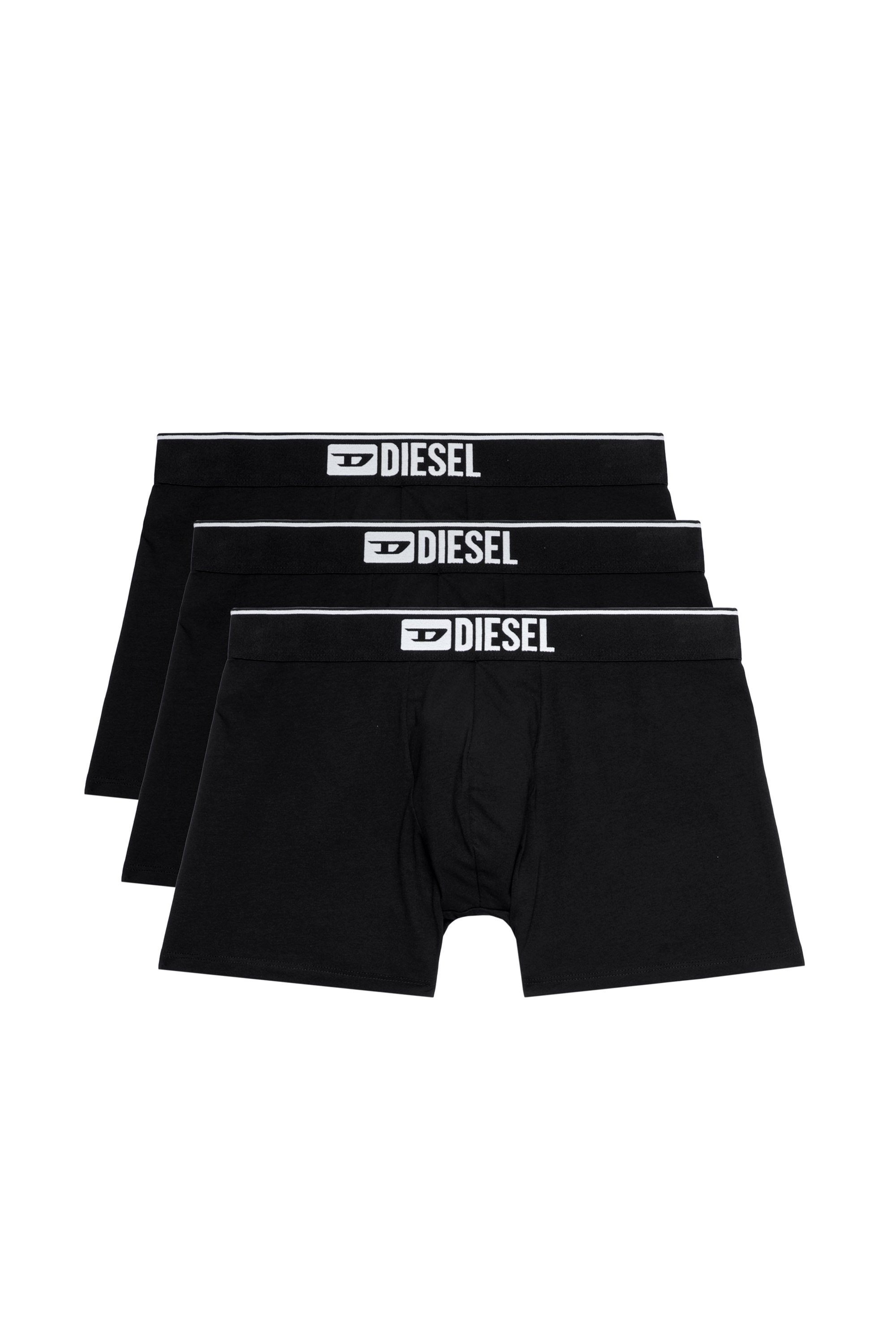 Diesel - UMBX-SEBASTIANTHREEPAC, Paquete de tres bóxers ajustados largos lisos Hombre in Negro - 1