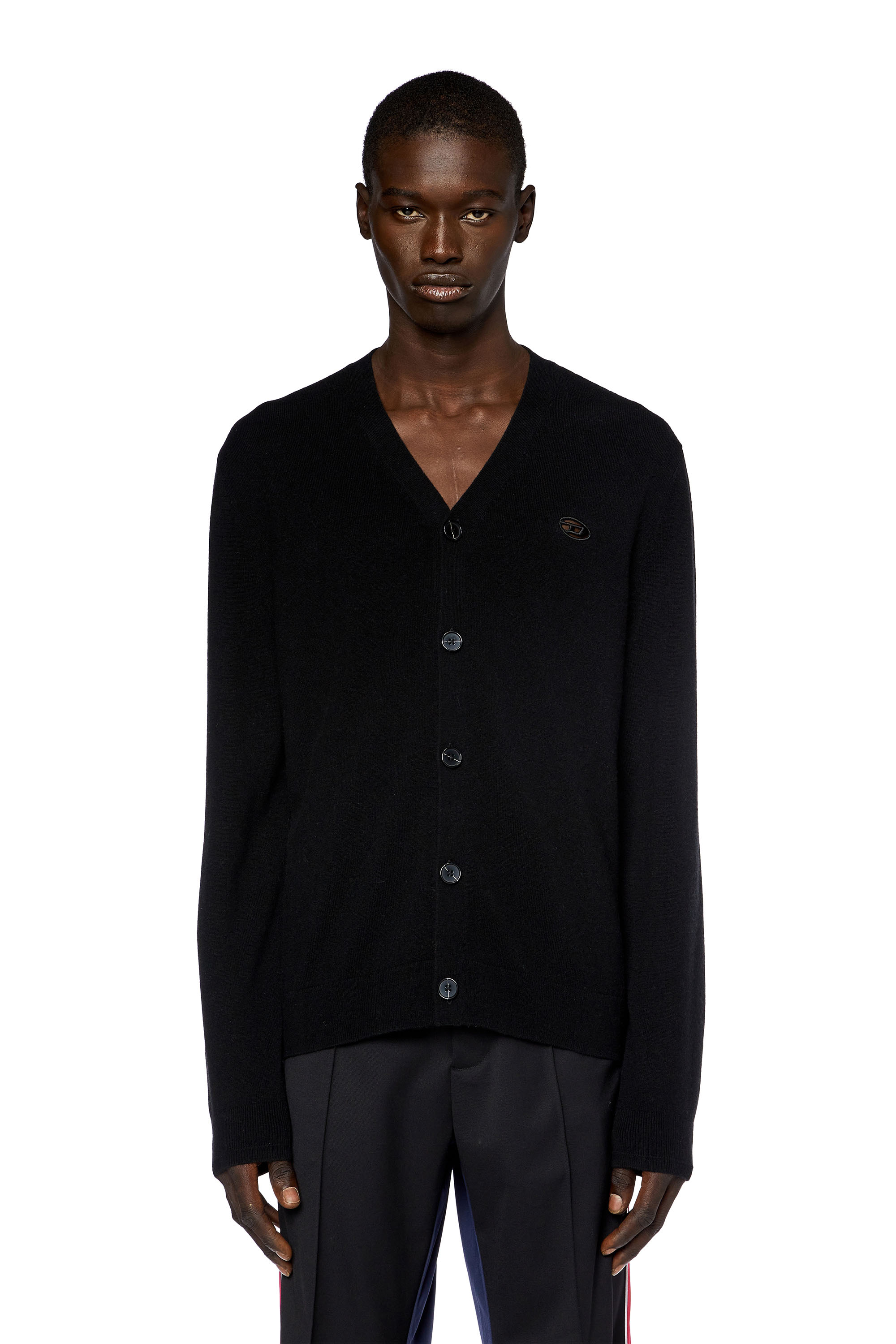 Diesel - K-ZANNIS, Man's Wool and cashmere cardigan in Black - 4