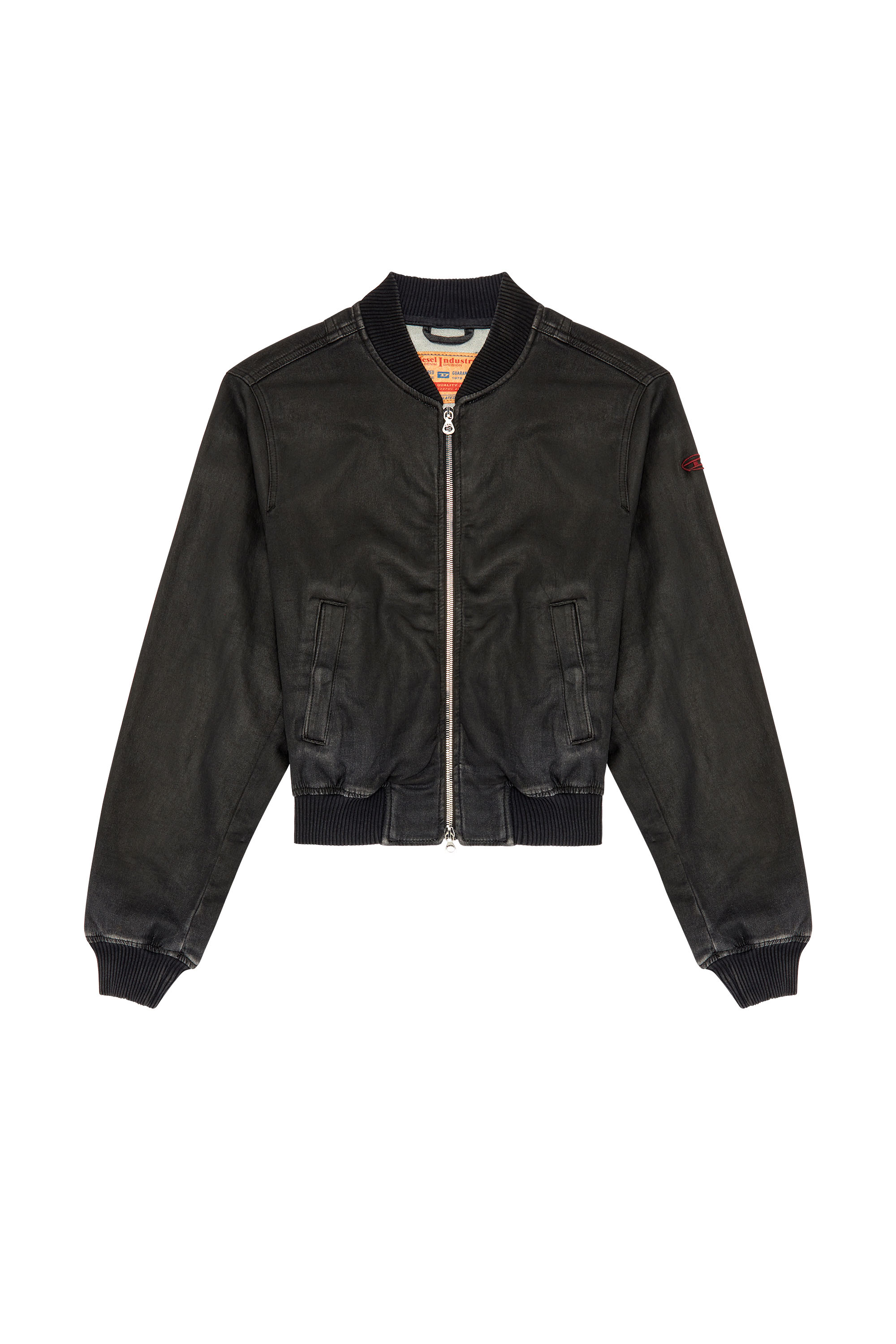 Diesel - DE-KIDDO JOGG, Woman's Bomber jacket in coated denim in Black - 5