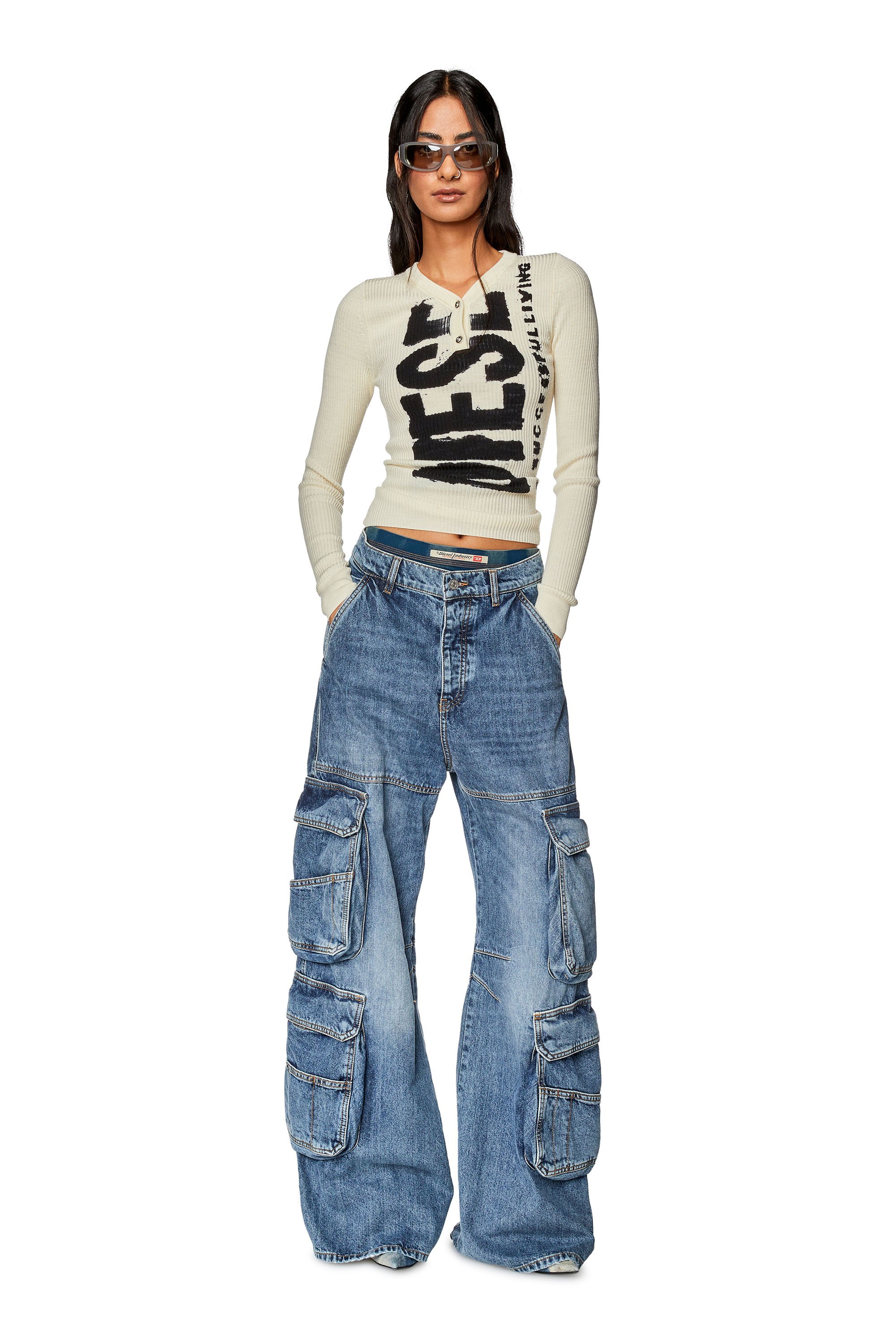 Diesel - Relaxed Jeans 1996 D-Sire 0NLAX Mujer, Azul medio - 2