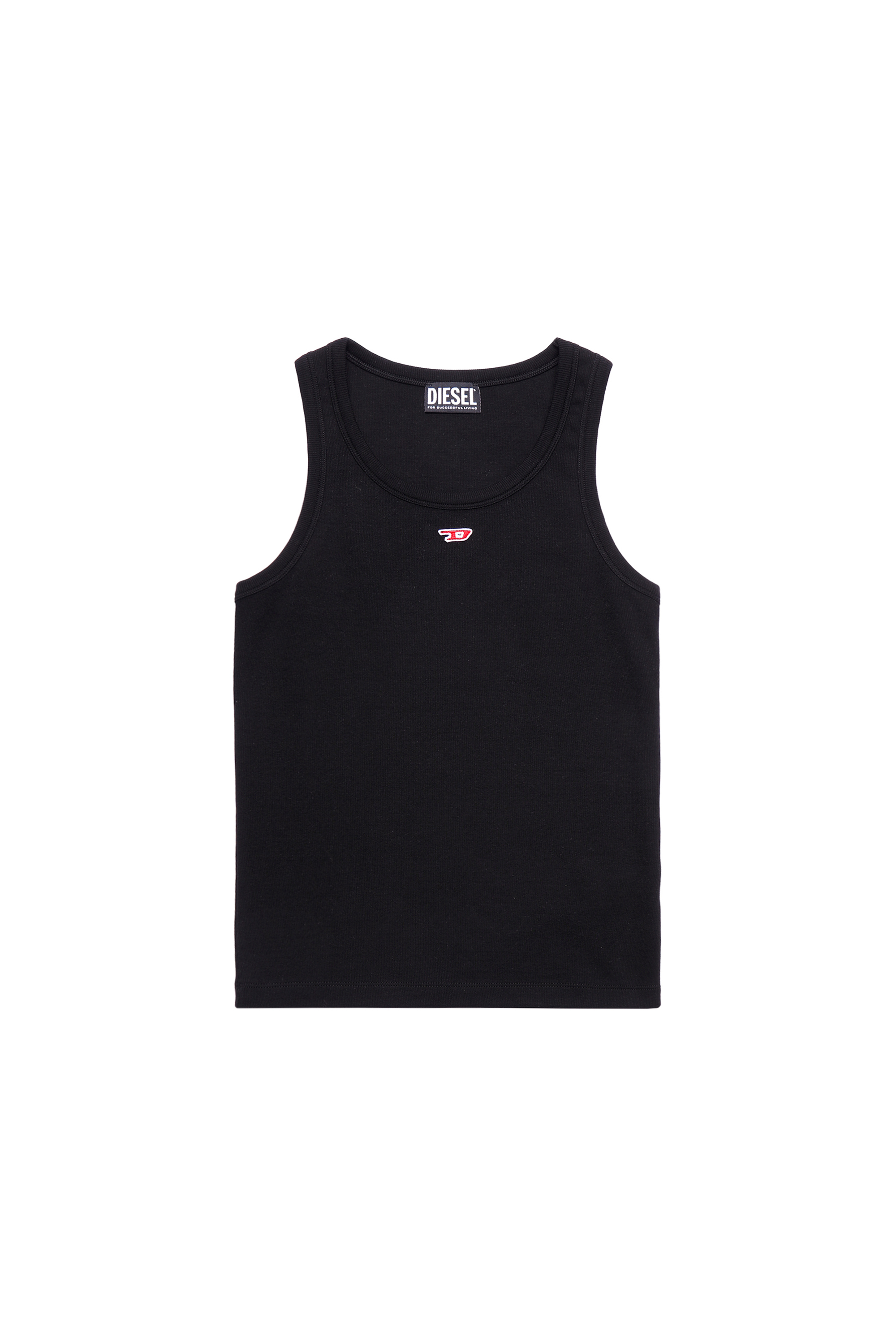 Diesel - T-ANKY-D, Woman's Tank top with embroidered D patch in Black - 3