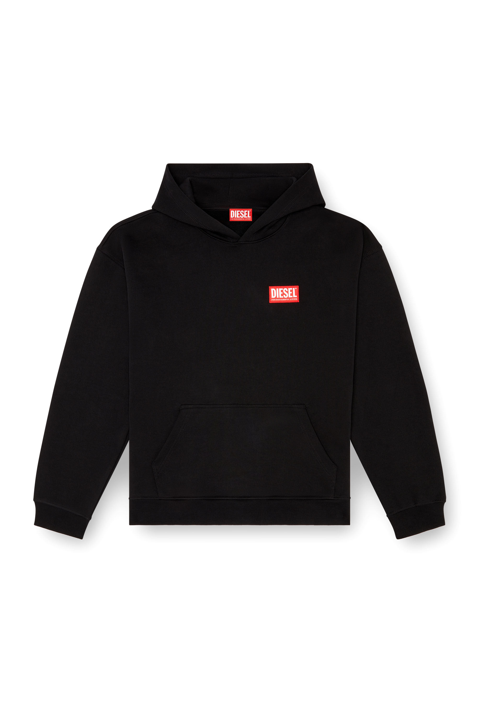 Diesel - S-BOXT-HOOD-LAB, Man's Hoodie with Diesel label in Black - 4