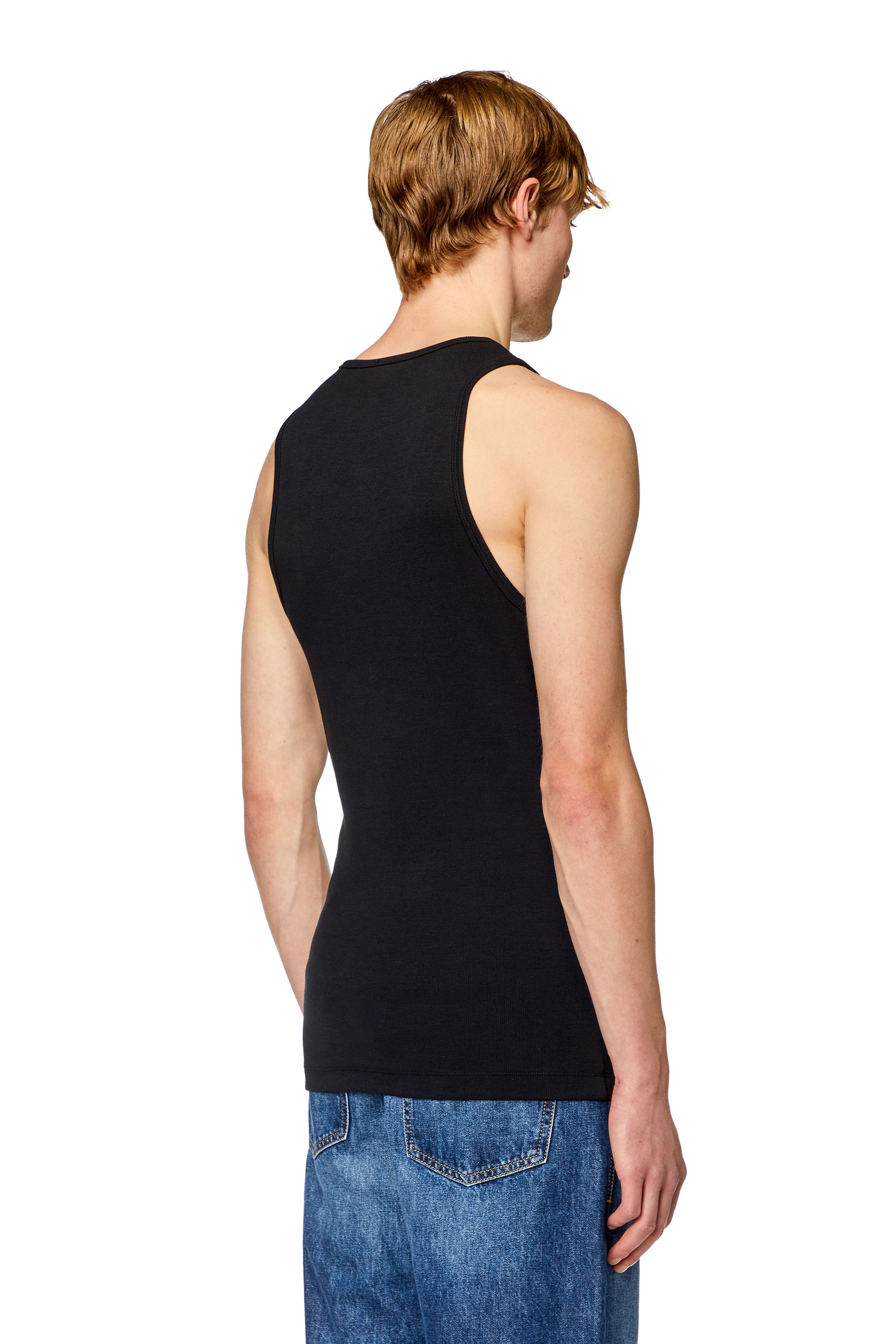 Diesel - T-LIFTY-D, Man's Tank top with mini D logo patch in Black - 2