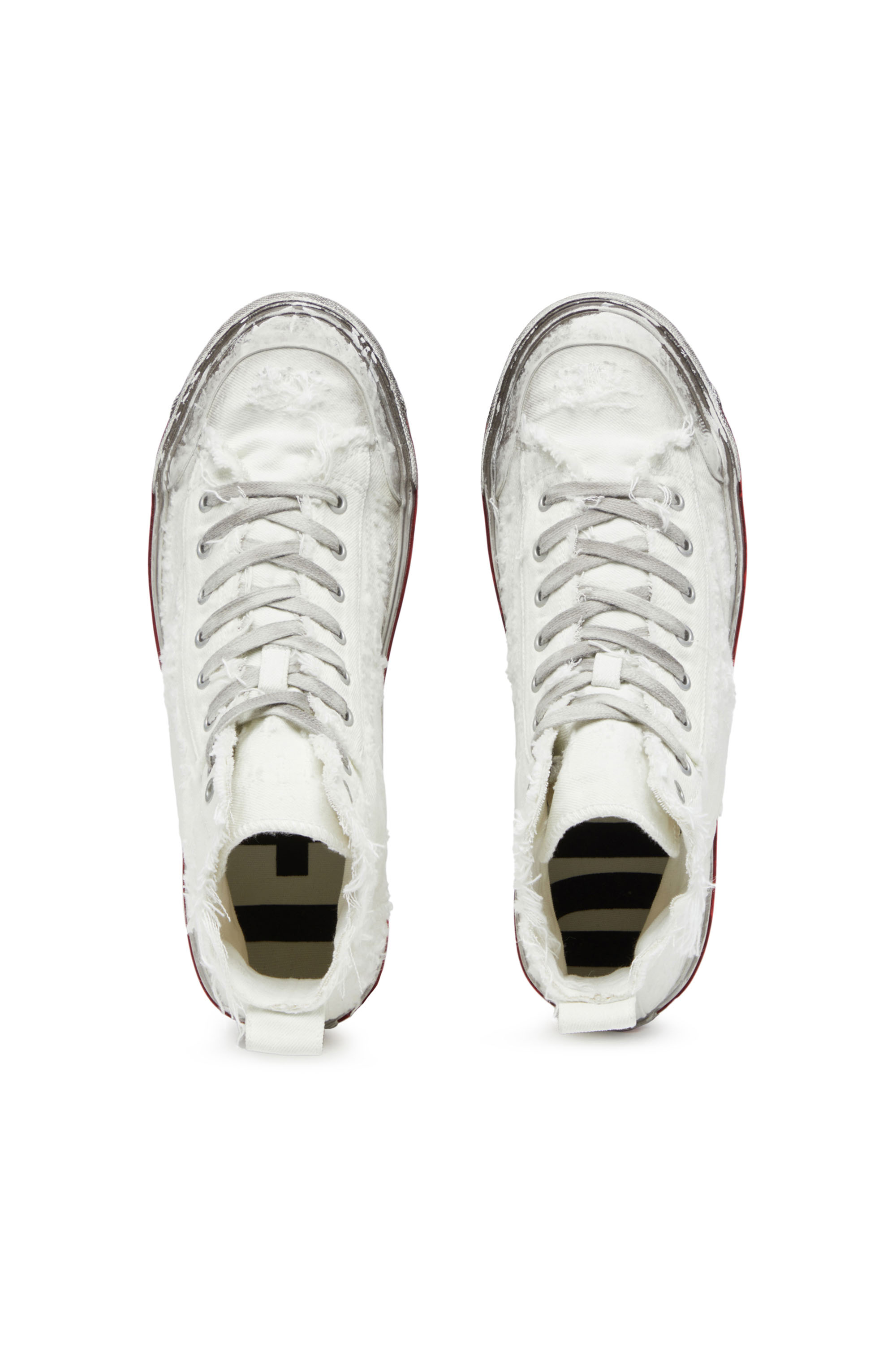 Diesel - S-ATHOS MID, S-Athos Mid - Deportivas altas en denim deshilachado Hombre in Blanco - 6