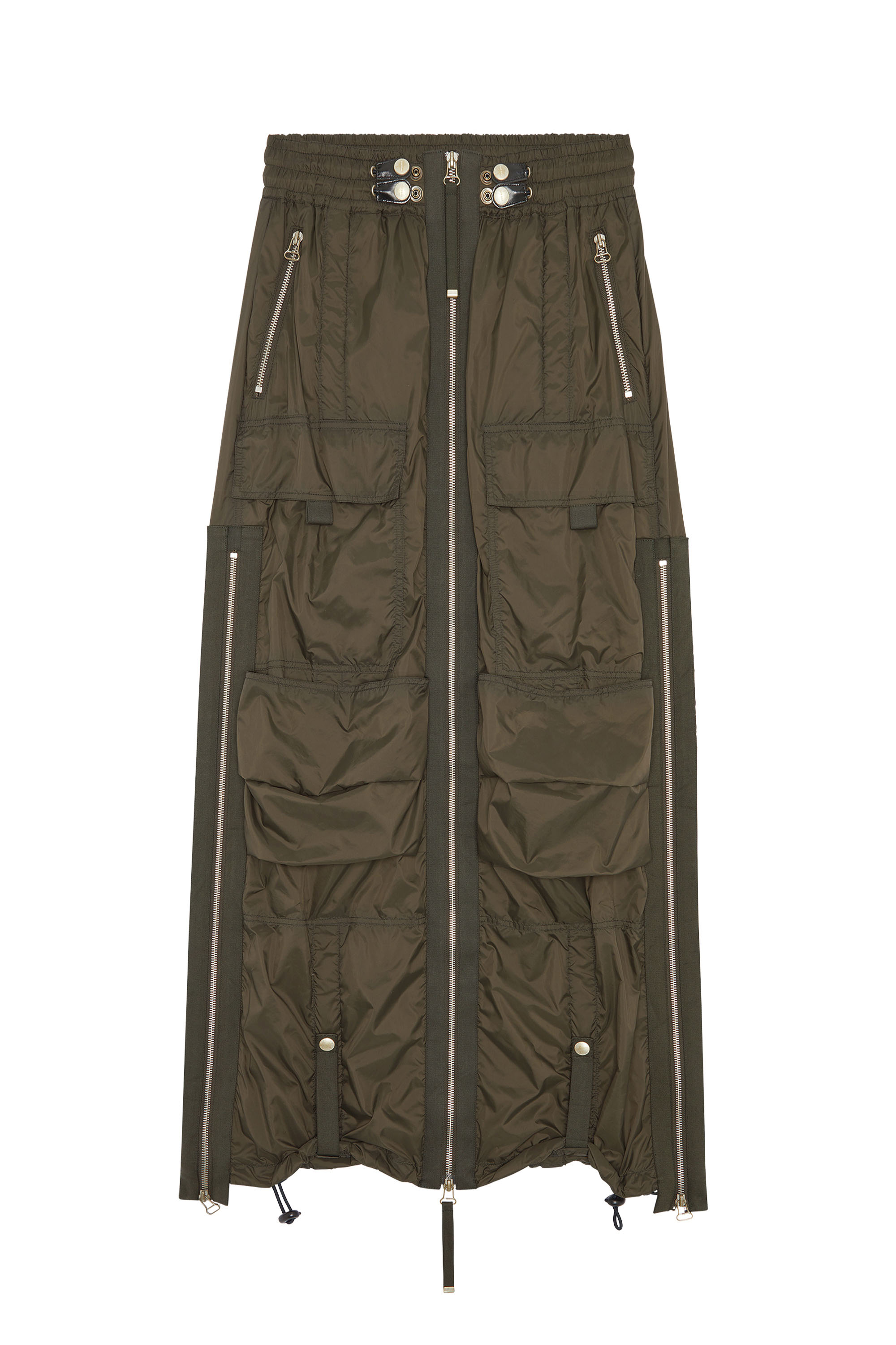 Diesel - O-CREP, Woman's Long skirt with cargo pockets in Military Green - 5