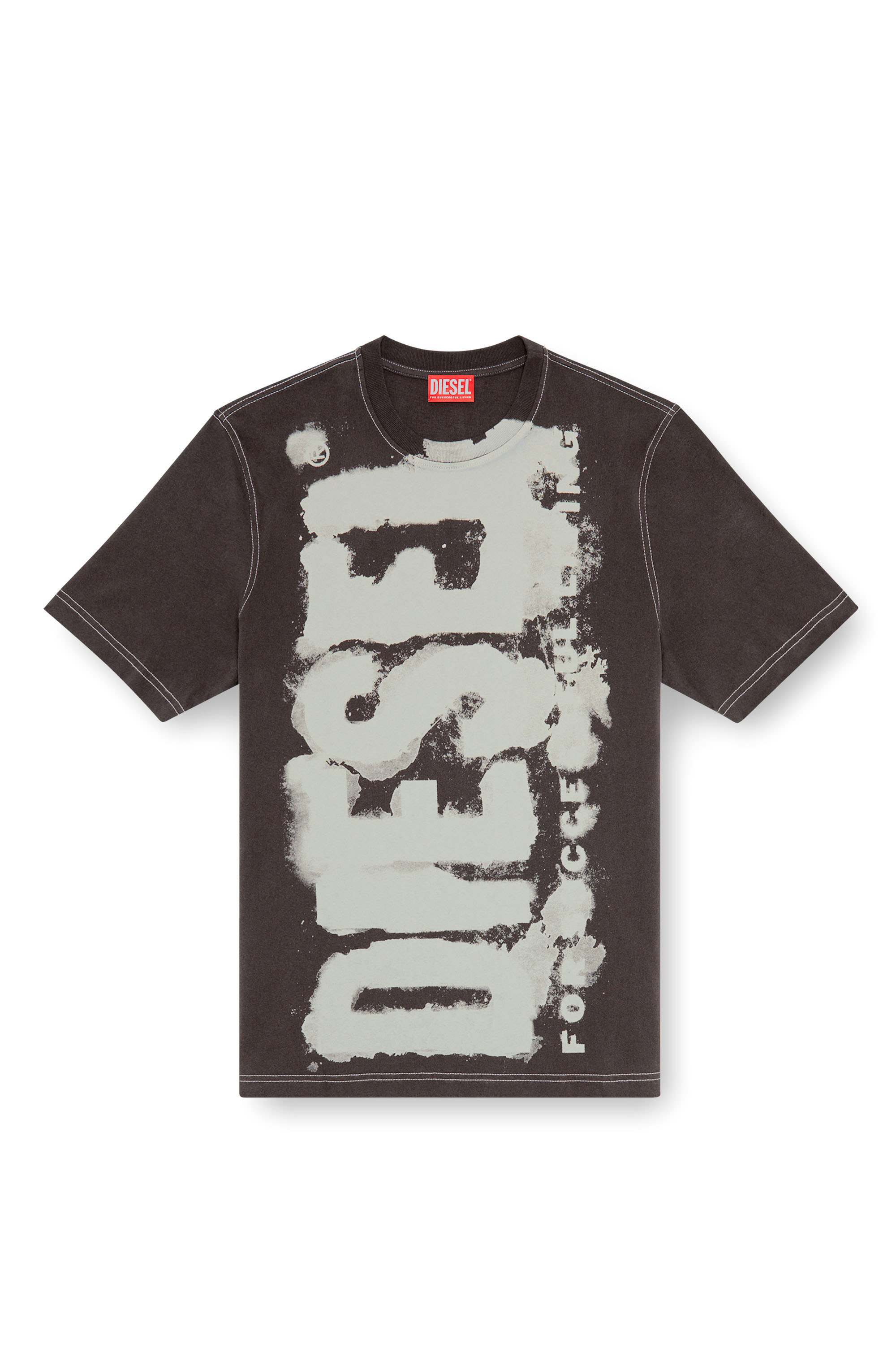 Diesel - T-ADJUST-Q4, Camiseta con logotipo manchado Hombre in Gris - 4