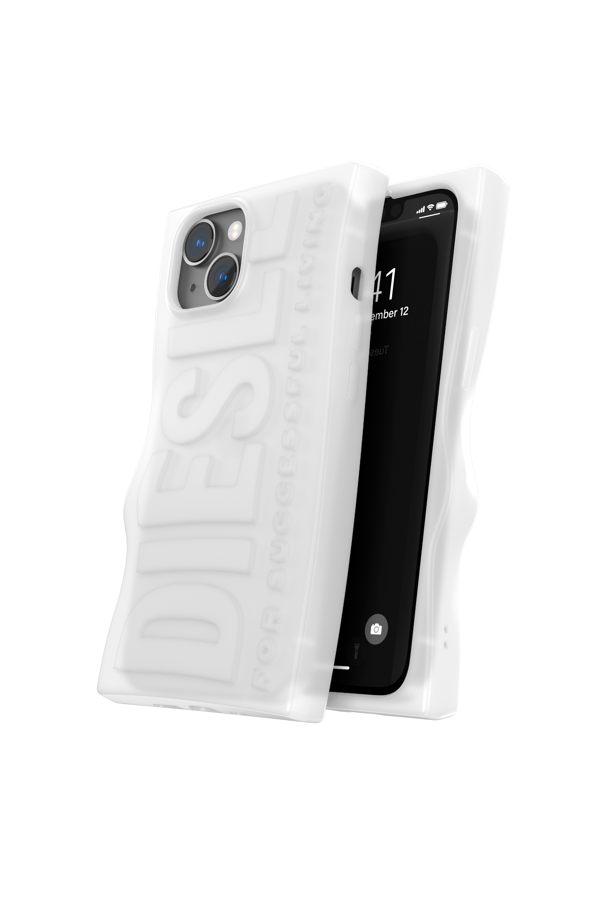 Diesel - 54122 MOULDED CASE, Funda D By iPhone 13/iPhone 14 Unisex in Blanco - 3