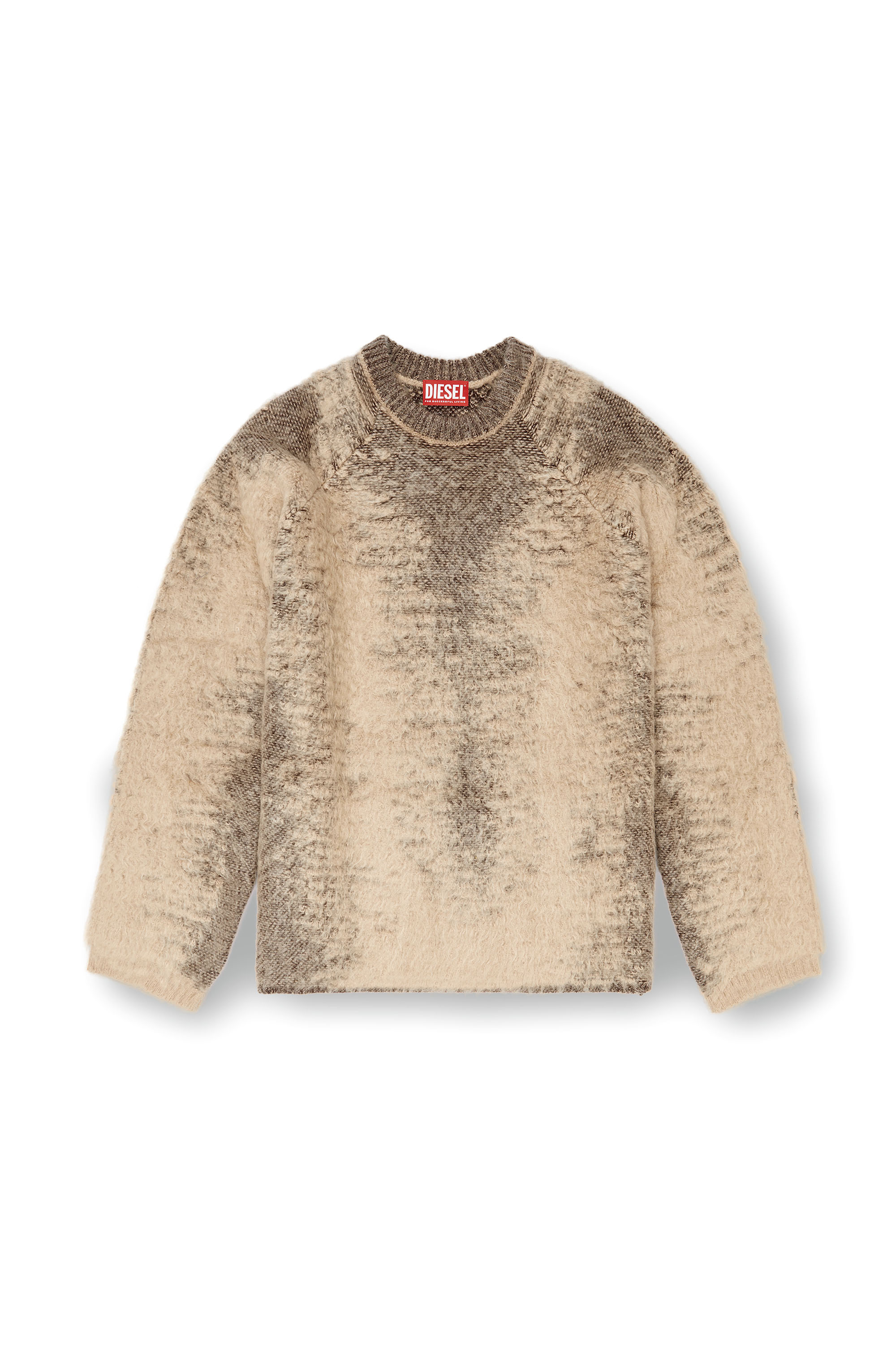 Diesel - K-PENNAC, Man's Mohair-blend jumper with sweat effects in Beige - 6