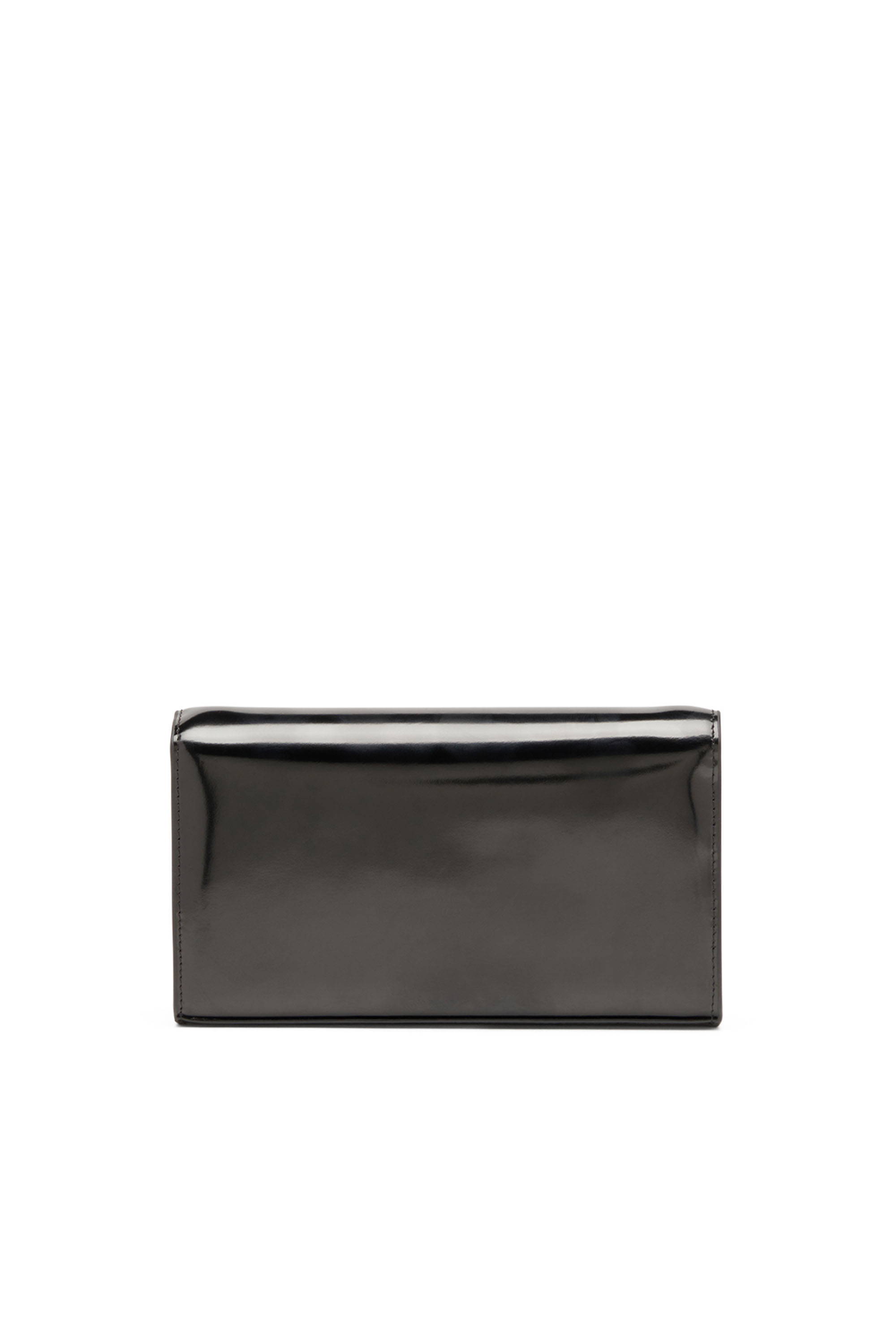 Diesel - 1DR WALLET STRAP, Woman's Wallet bag in mirrored leather in Black - 2