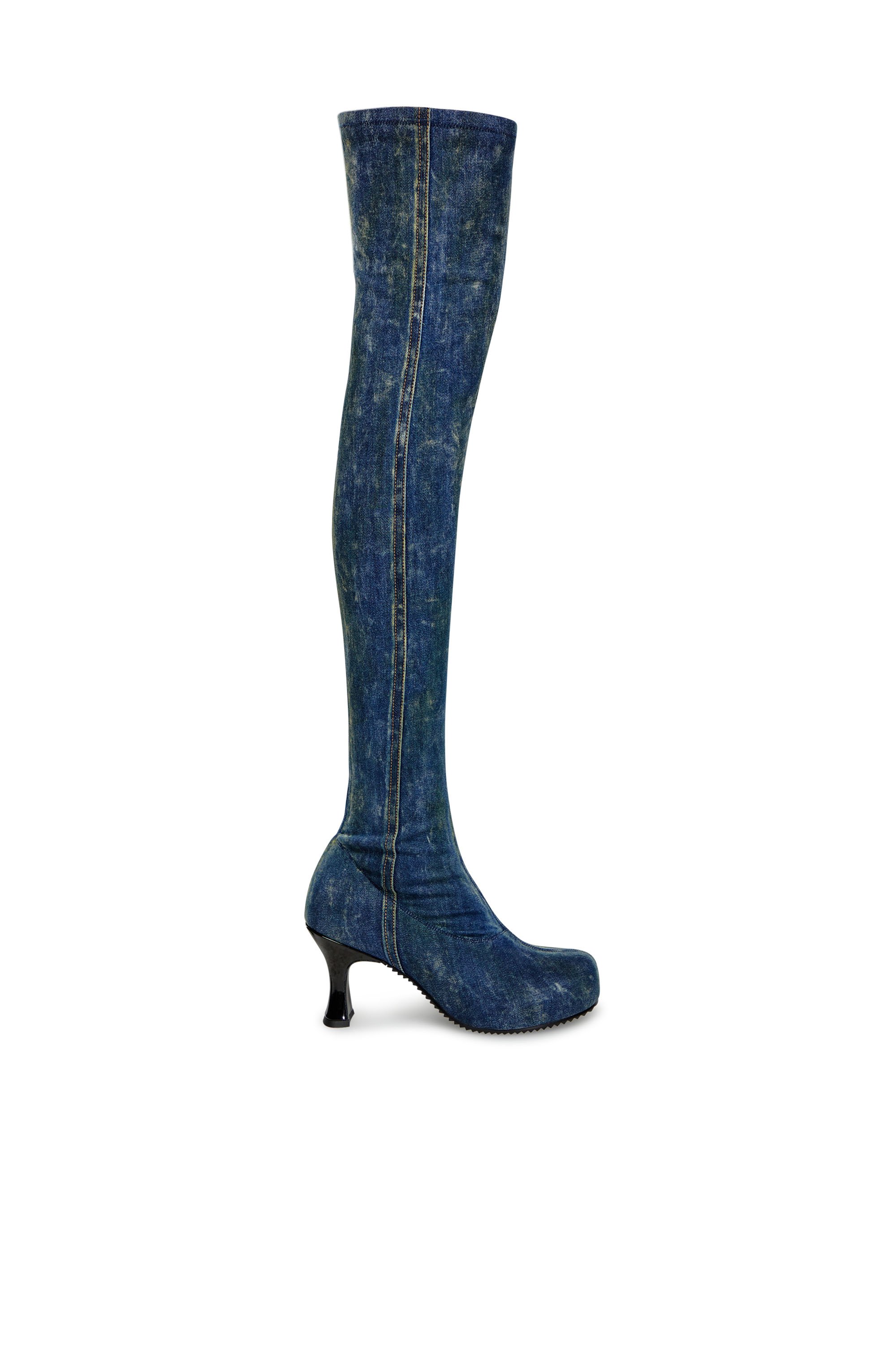 Diesel - D-WOODSTOCK TBT, D-Woodstock-Botas por encima de la rodilla en denim Mujer in Azul marino - 1