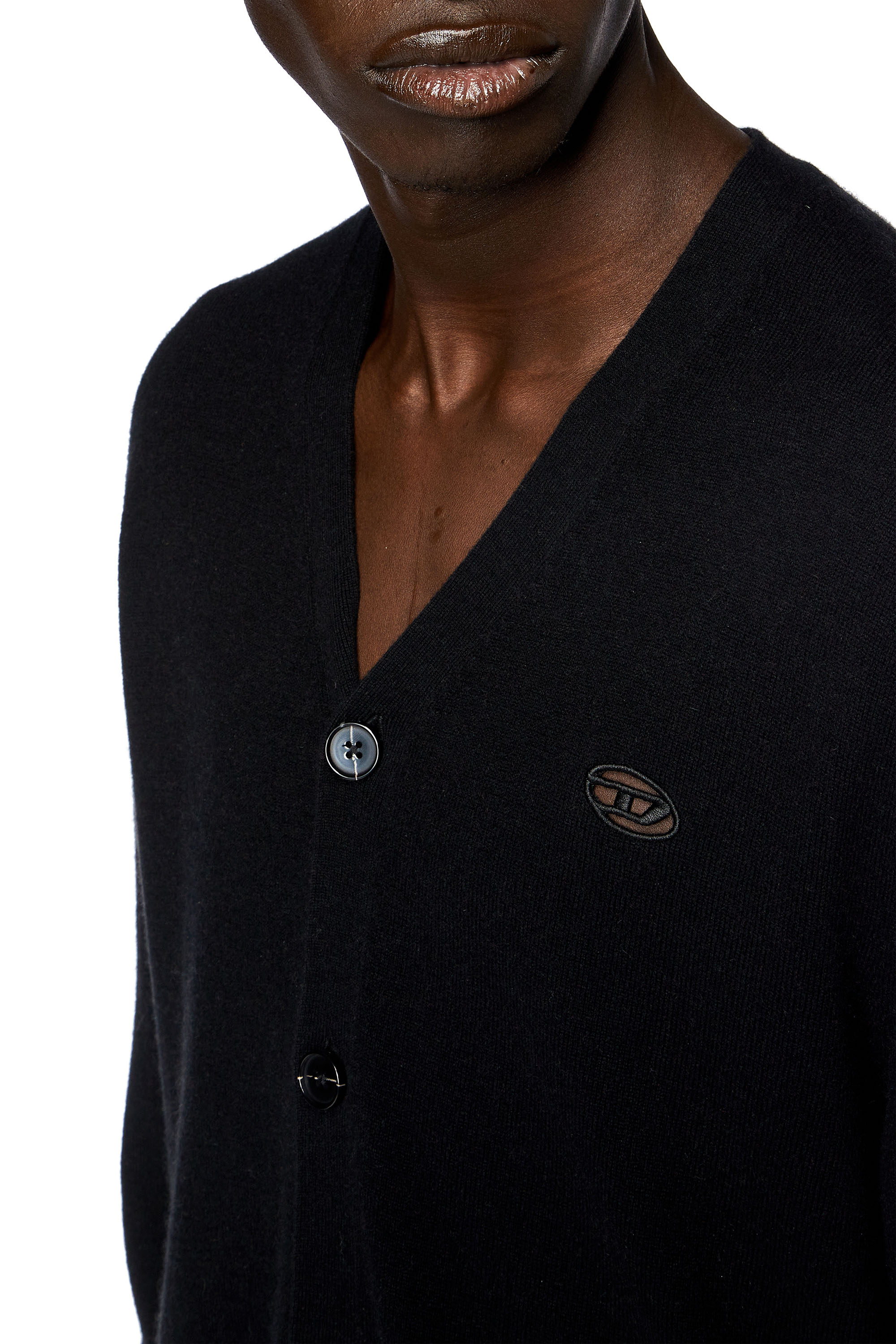 Diesel - K-ZANNIS, Man's Wool and cashmere cardigan in Black - 4