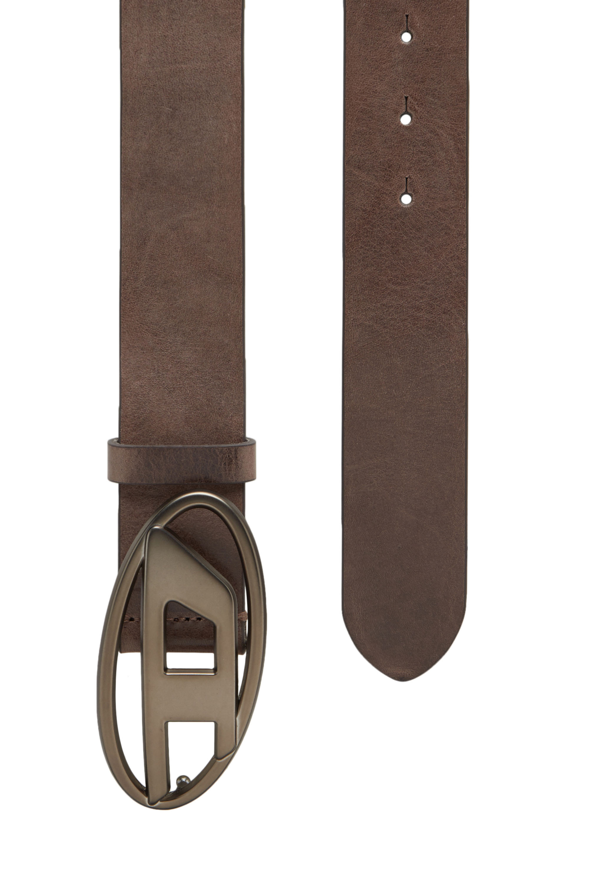 Diesel - B-1DR, Unisex's Leather belt with tonal buckle in Brown - 2