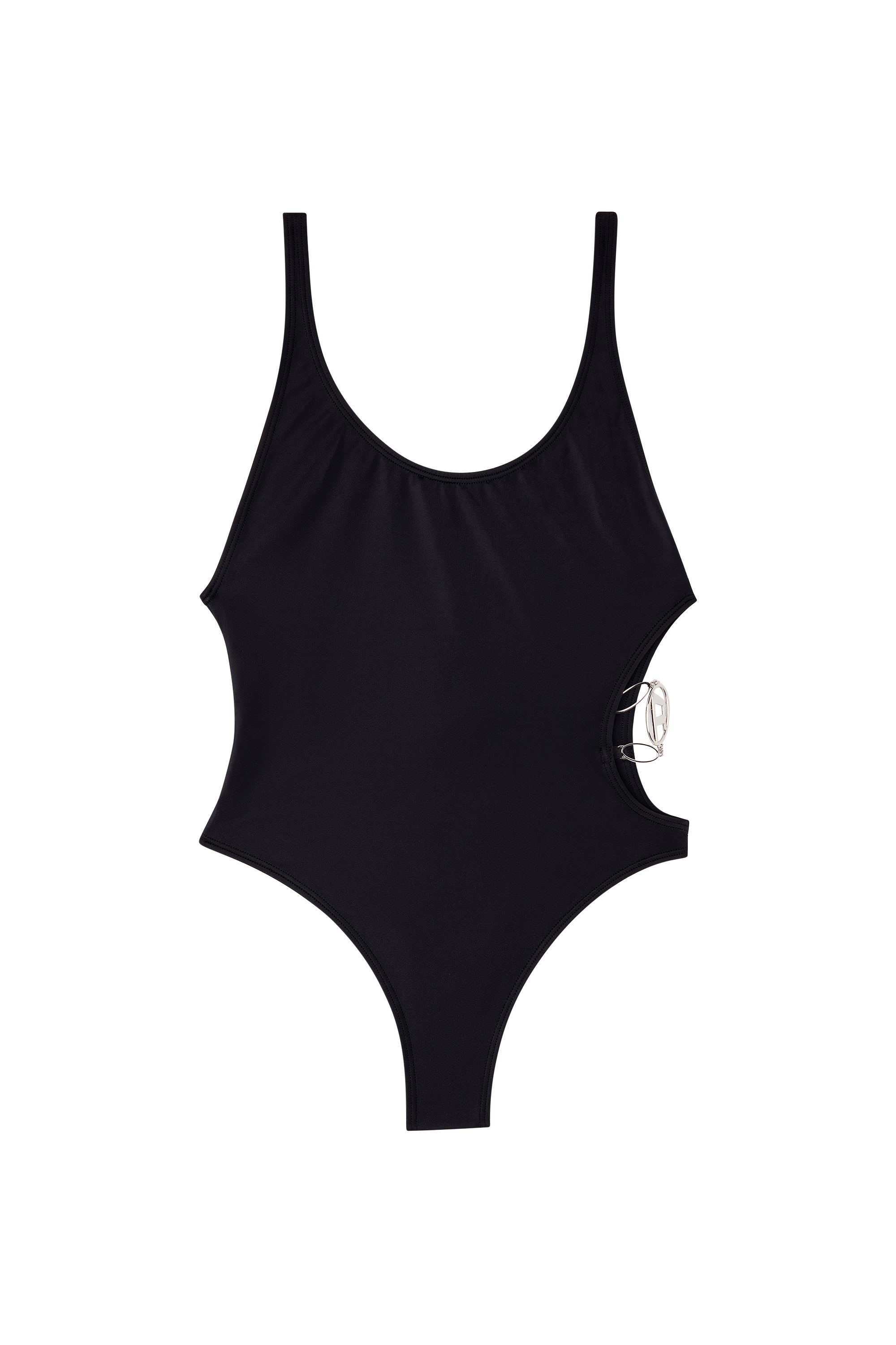 Diesel - BFSW-PAMELA-O, Bañador con placa Oval D Mujer in Negro - 4