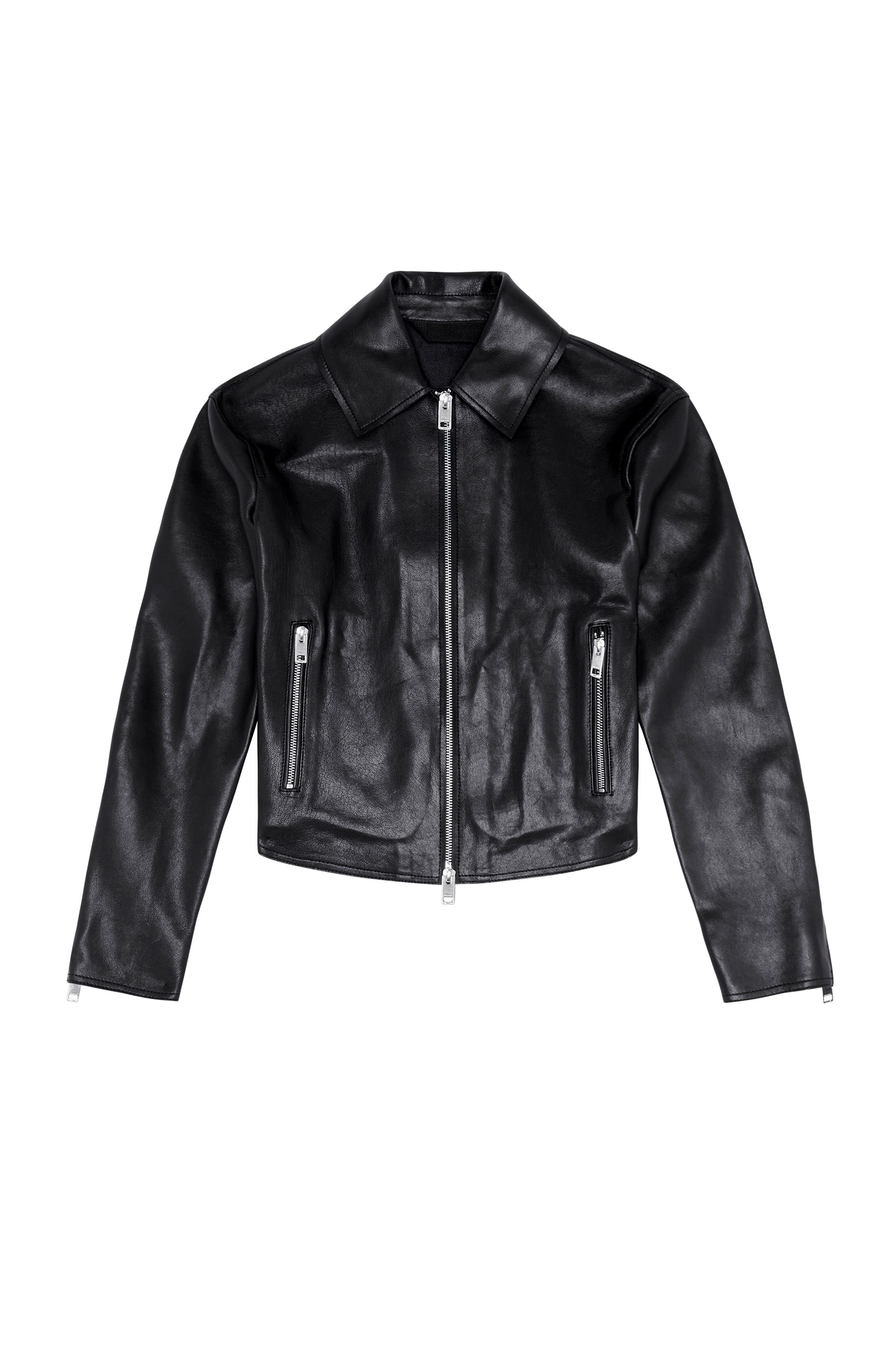 Diesel - L-MELIA-NW, Woman's Light leather biker jacket in Black - 3