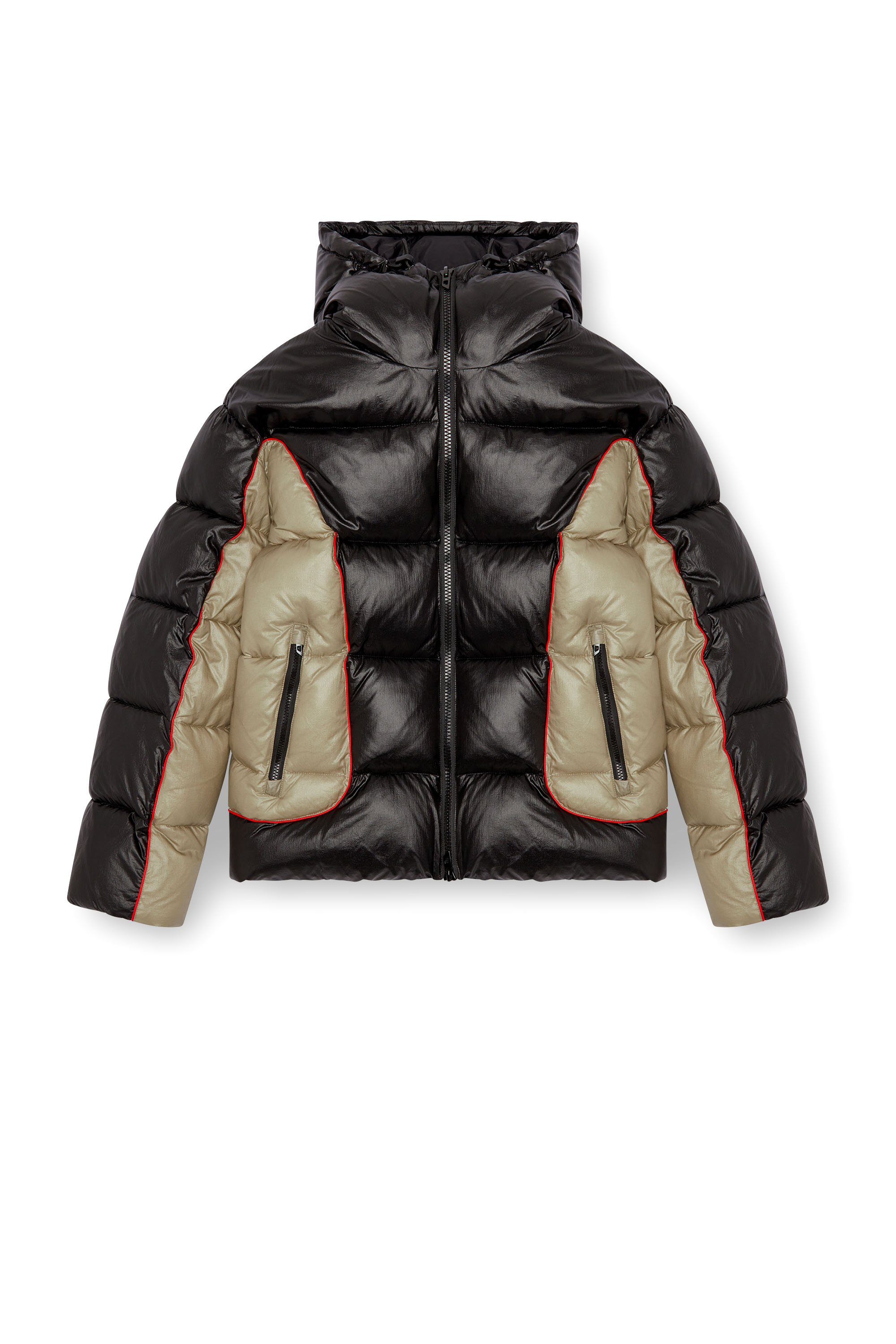 Diesel - W-OSTEND, Chaqueta puffer con capucha de ripstop brillante Hombre in Multicolor - 3