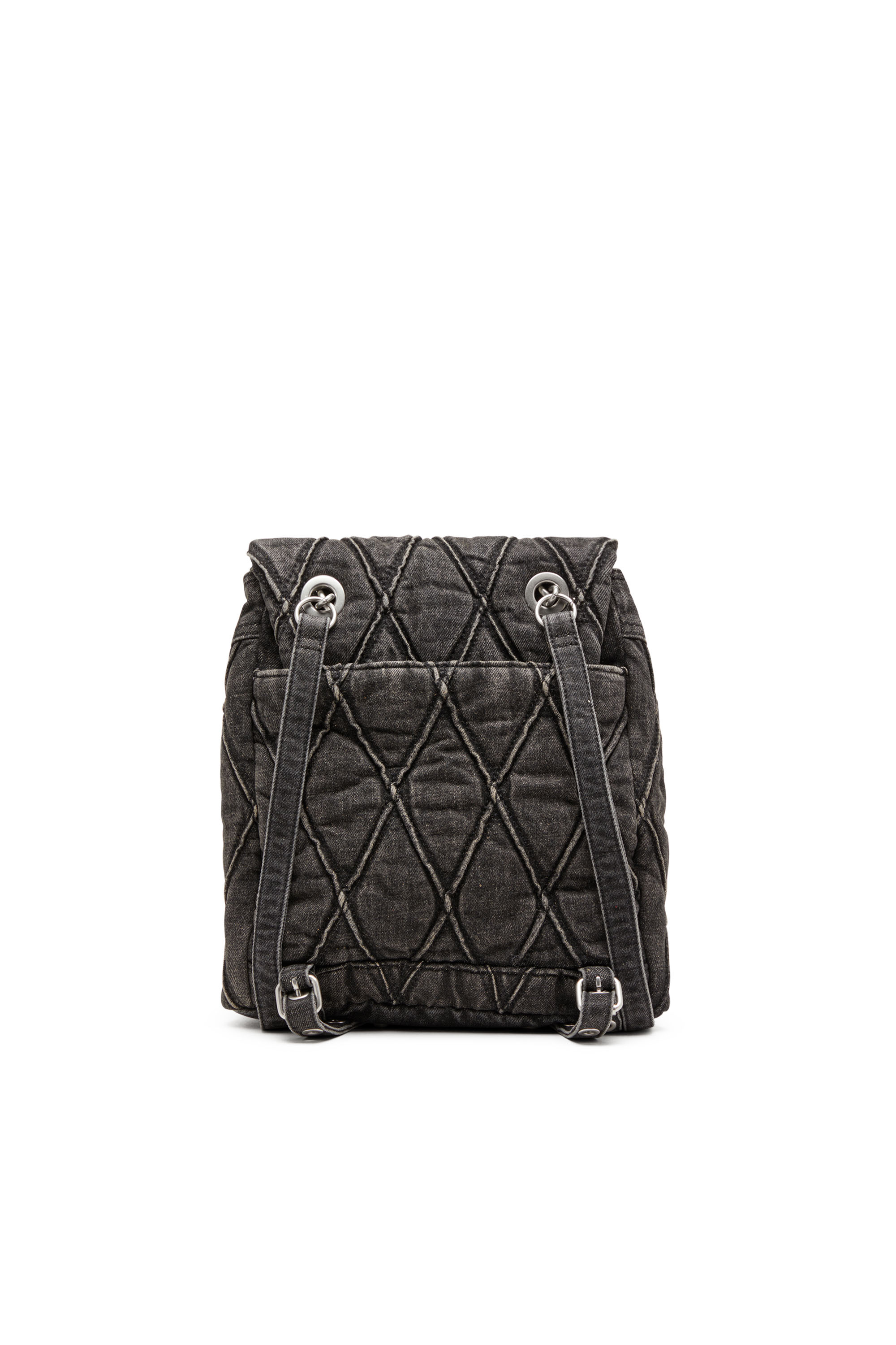 Diesel - CHARM-D BACKPACK S, Charm-D S-Mochila de denim acolchado con motivo Argyle Mujer in Negro - 2