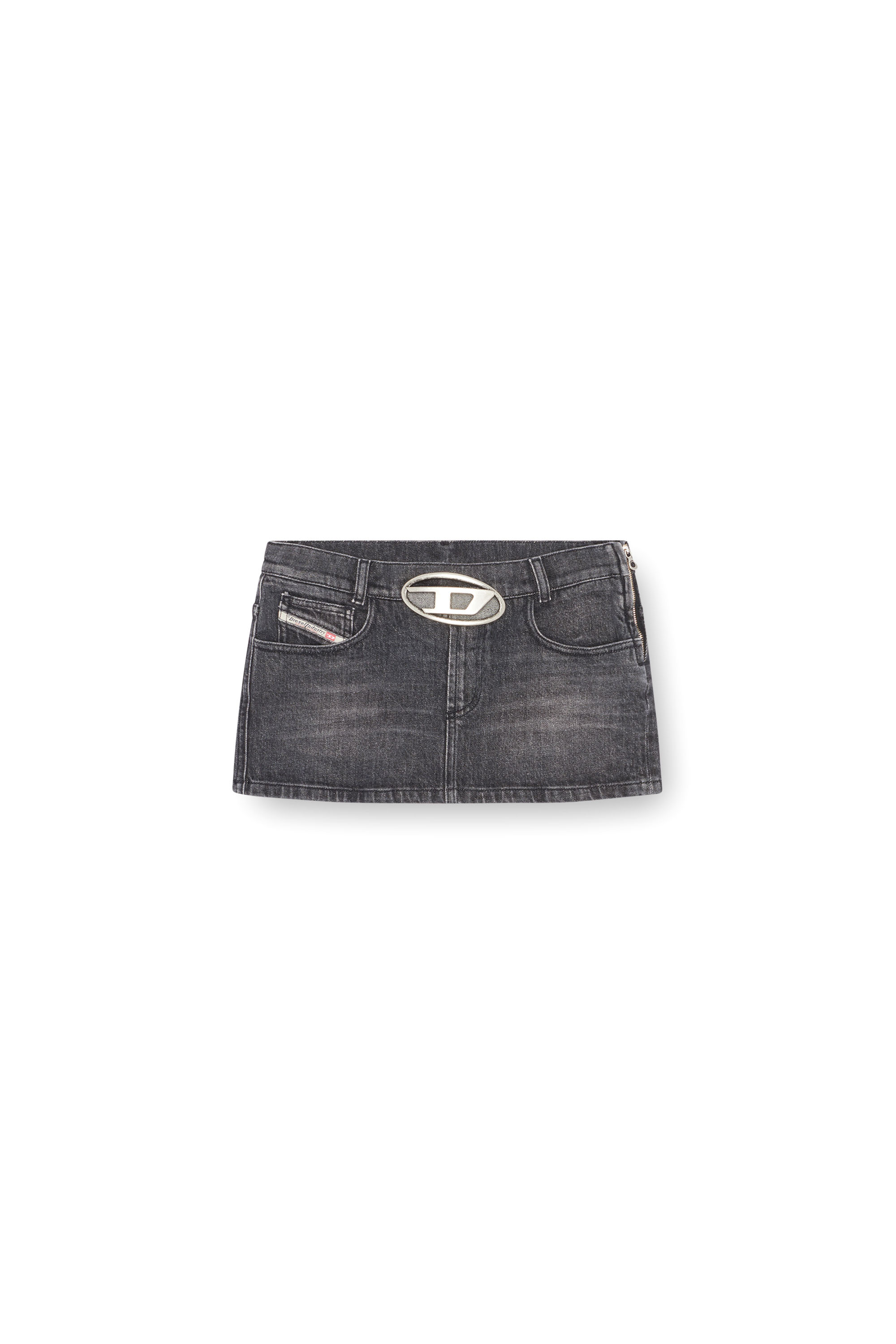 Diesel - DE-RON-S2, Woman's Mini skirt in denim in Black - 4